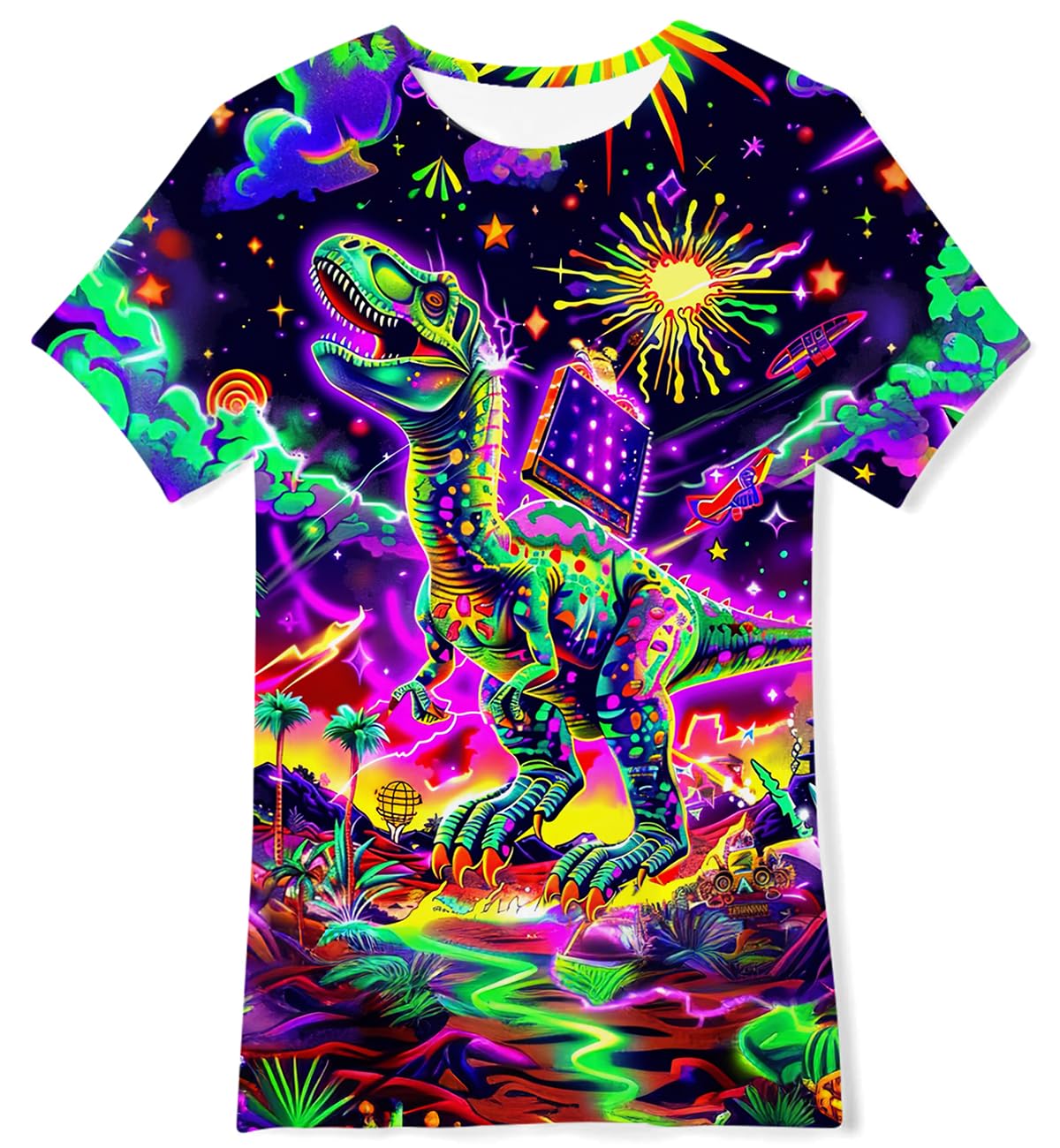 uideazone Boys Girls 3D Graphic Printed T-Shirt Crewneck Short Sleeve Tees 6-14 Years