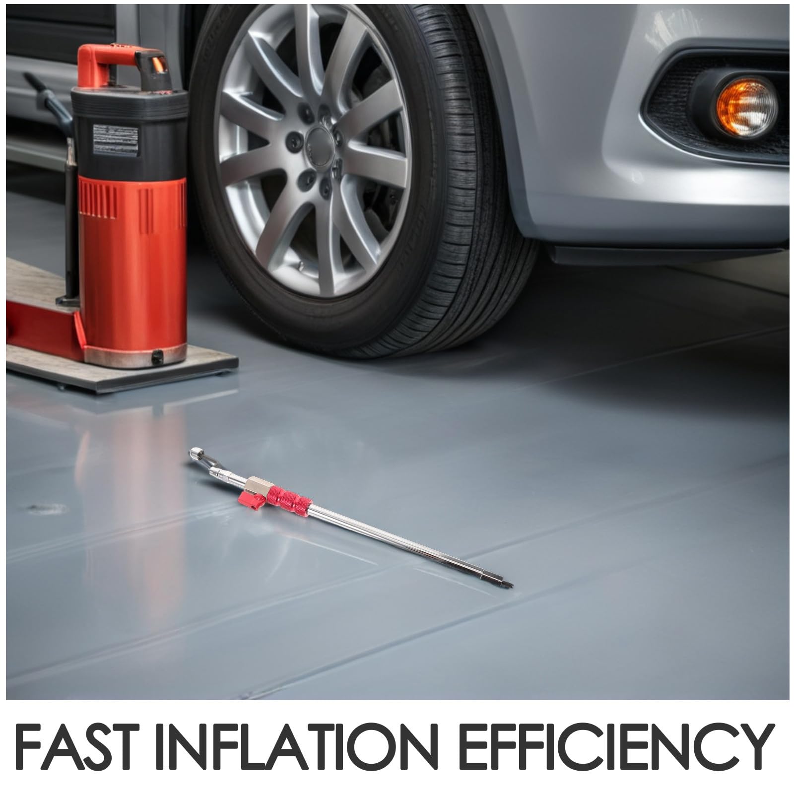 BETOOKY Inflador de Ruedas para Coche y Vehículo de Carga con Inflado Rápido y Precisión a Prueba de Fugas, Fabricado en Acero para Aventuras al Aire Libre y Reparaciones de Emergencia