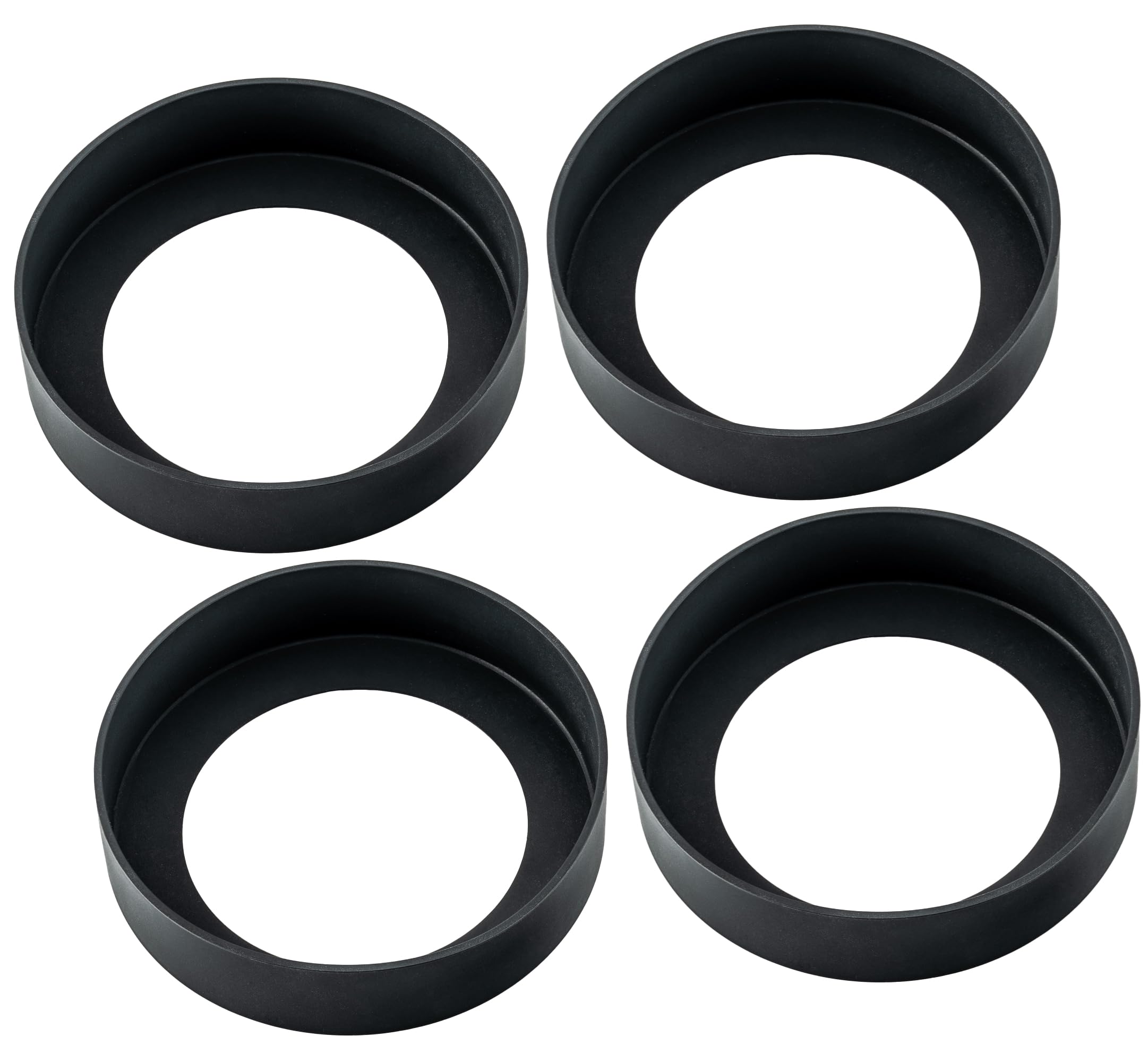 4-Pack Anti-Slip Silicone Coasters for 500ml Glass Soap Dispensers – Protective Rubber Base Pads (Black)