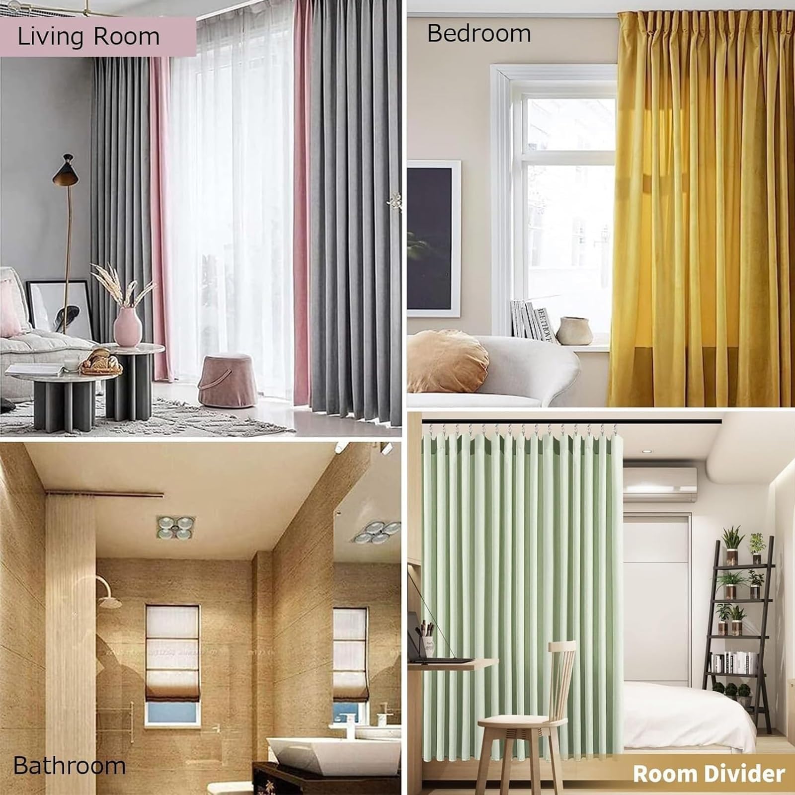 Sistema di rack da soffitto da 60 cm a 550 cm, perfetto per divisori e velature versatile asta Solut per la decorazione della casa