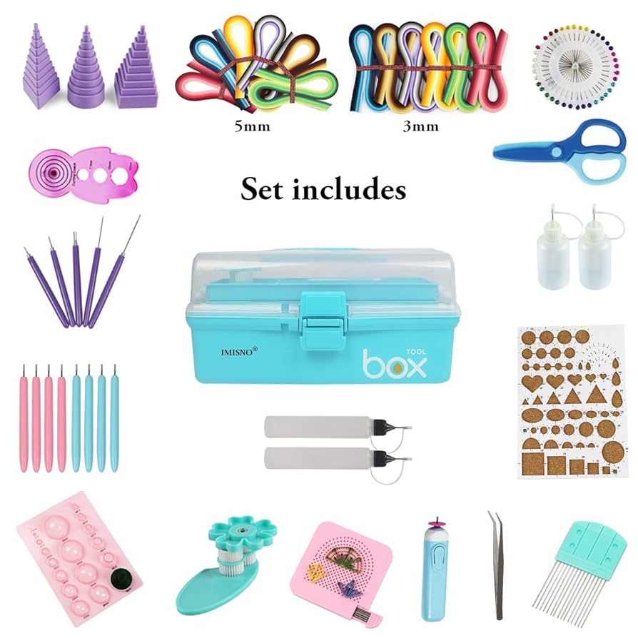 Quilling Paper Tanstic 64-Piece Paper - 900 Strips, 45 Colors, Tools For Beginners Quilling Kit