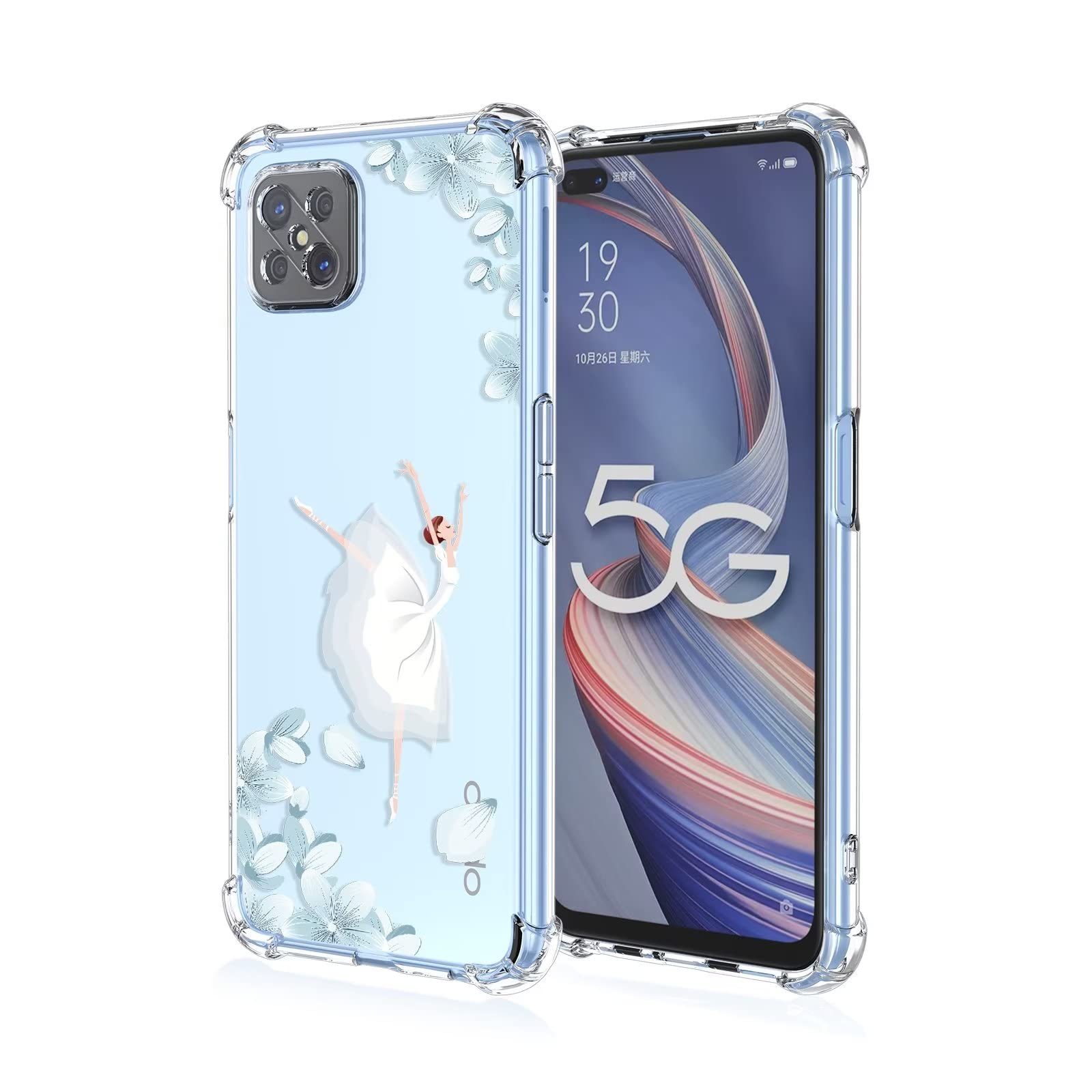 Custodia Silicone Morbido Per Oppo Reno 4 5G - Cover Trasparente Antiurto Con Design Mandala Polvere + Adesivo Regalo - 4