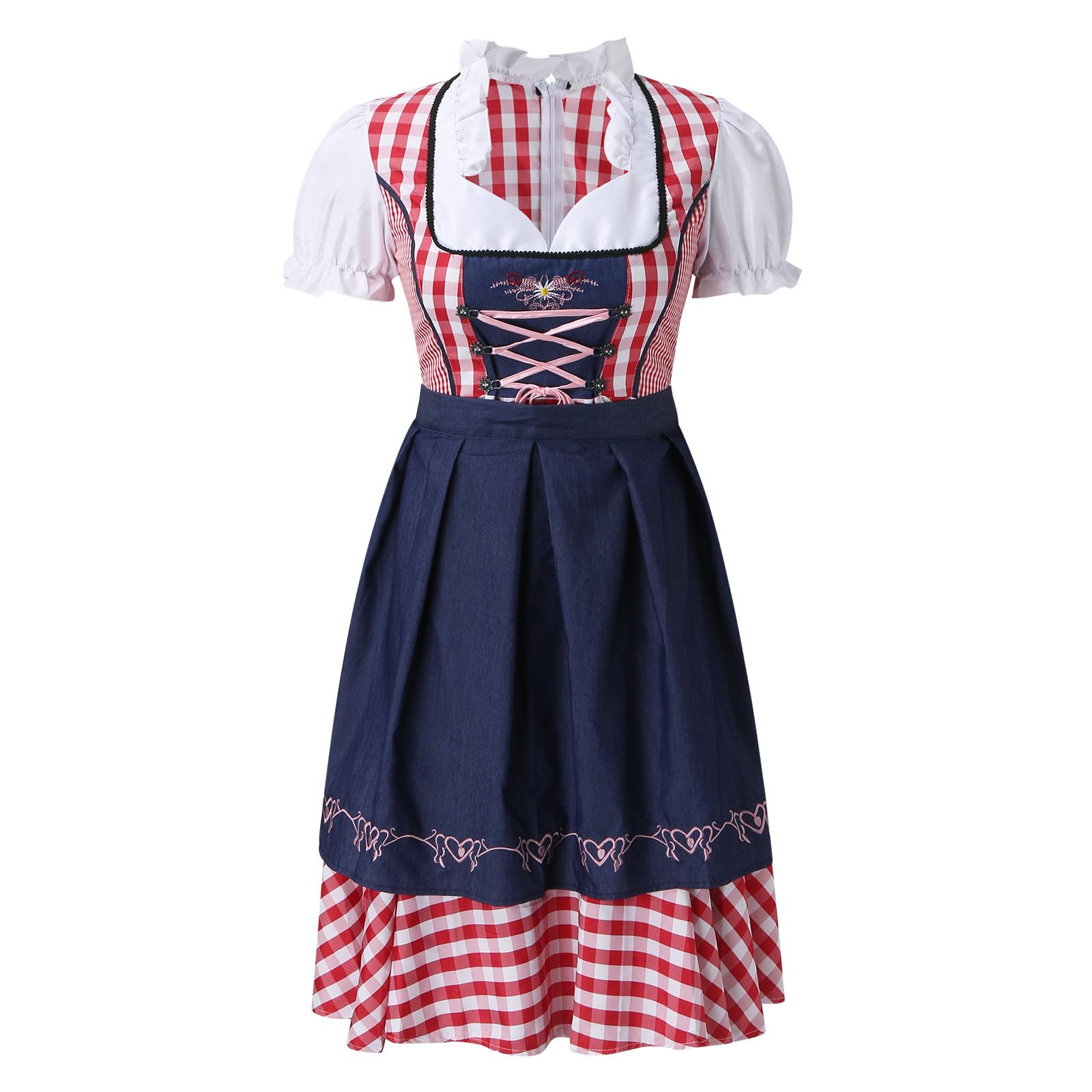Ladies Oktoberfest Beer Costume Set 3 Piece Dirndl Dress Bavarian Costume Dirndl for German Beer Festival Outfits Bavarian Costumes Beers Carnival Party