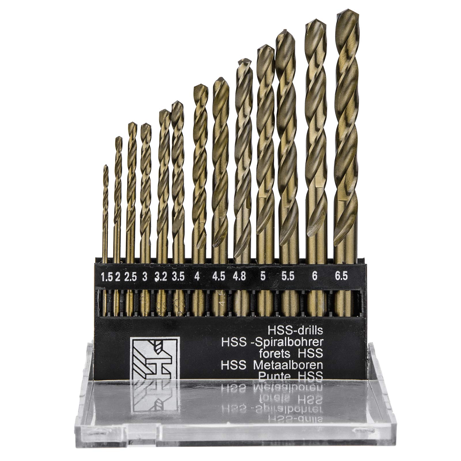 LESOLEIL Metal Drill Bits Set 13Pcs, HSS Twist Drill Bit M35 HSS Cobalt 1.5mm-6.5mm for Drilling Stainless Steels, Cast Iron, Copper, Aluminum