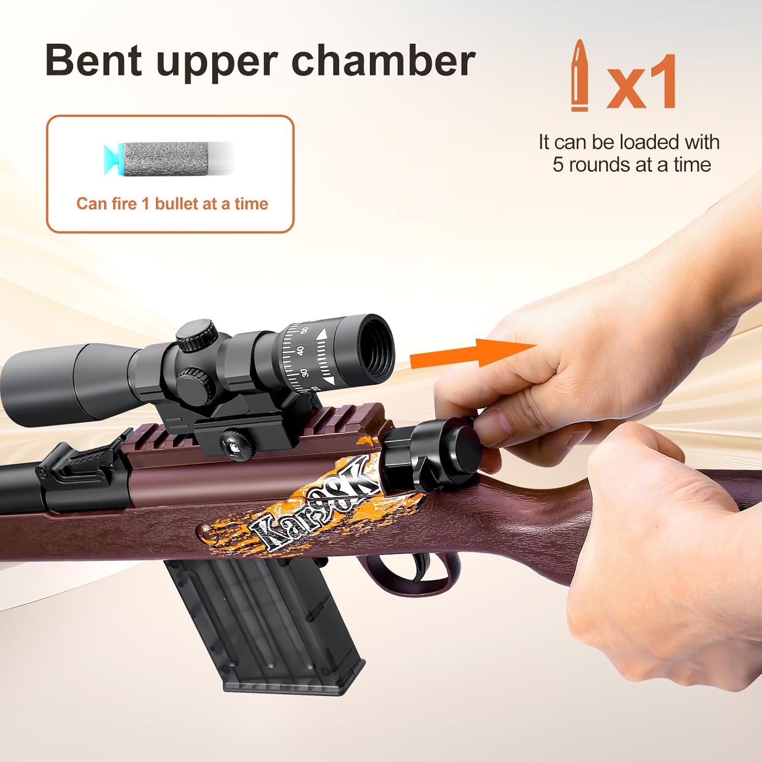 Shell ejecting Kids with Foam Fake Shotgun Soft Bullet Toy Gun and for Realistic Dart Blaster Shooting Games Boys Birthday for Age8 9 10 12+ Year Old Kid Gift with Scope Sniper Rifle (Grain) - Image 5