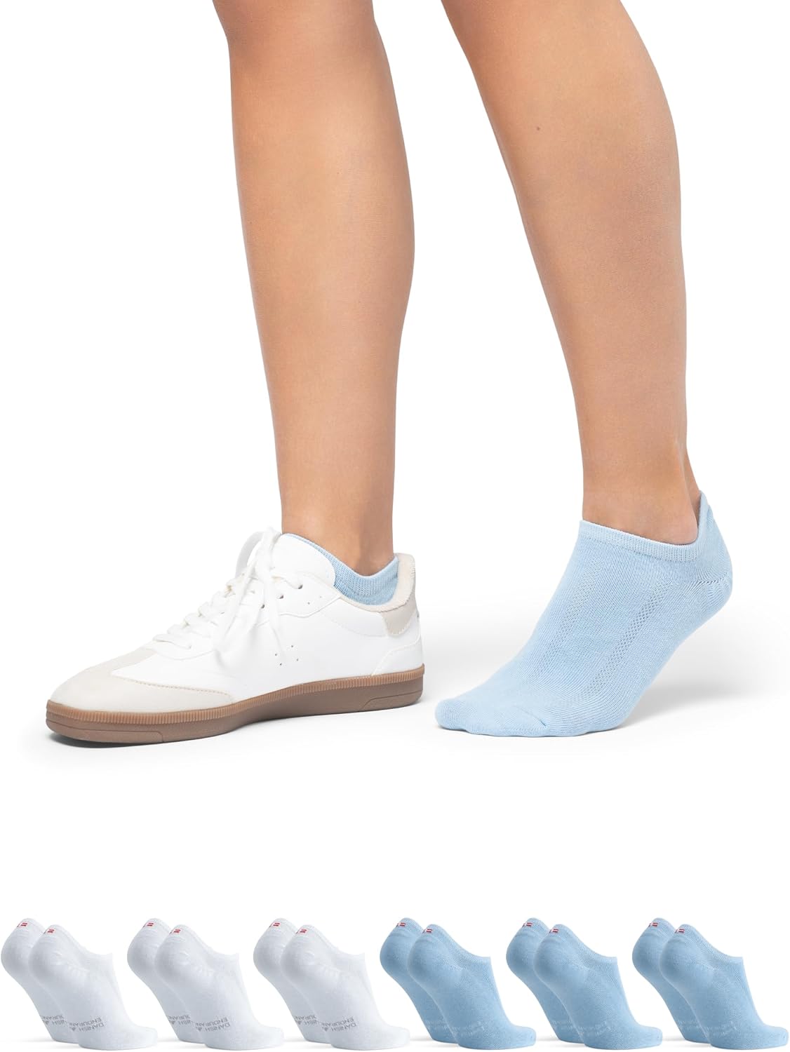 DANISH ENDURANCE No Show Cotton Socks – Low Cut Liner & Sneaker Socks, No Slip, Silicone Heel for Women & Men