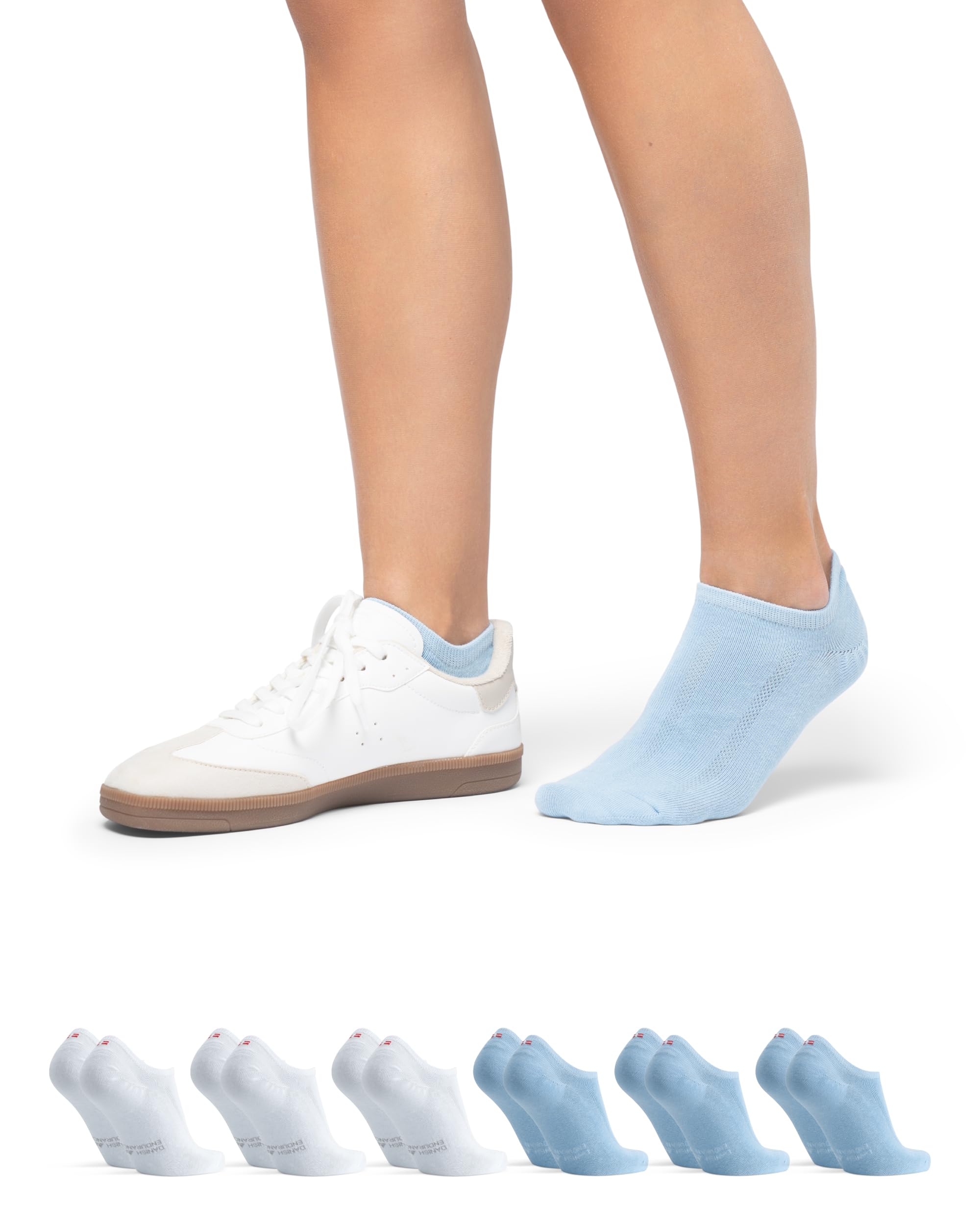 DANISH ENDURANCE Fantasmini Uomo Cotone, Calzini Uomo Corti Estivi, Fanstasmini Invisibili e Traspiranti, Unisex, 6 Paia