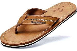 Mens Flip Flops Leather Thong Sandals | Premium Materials | Washable |...