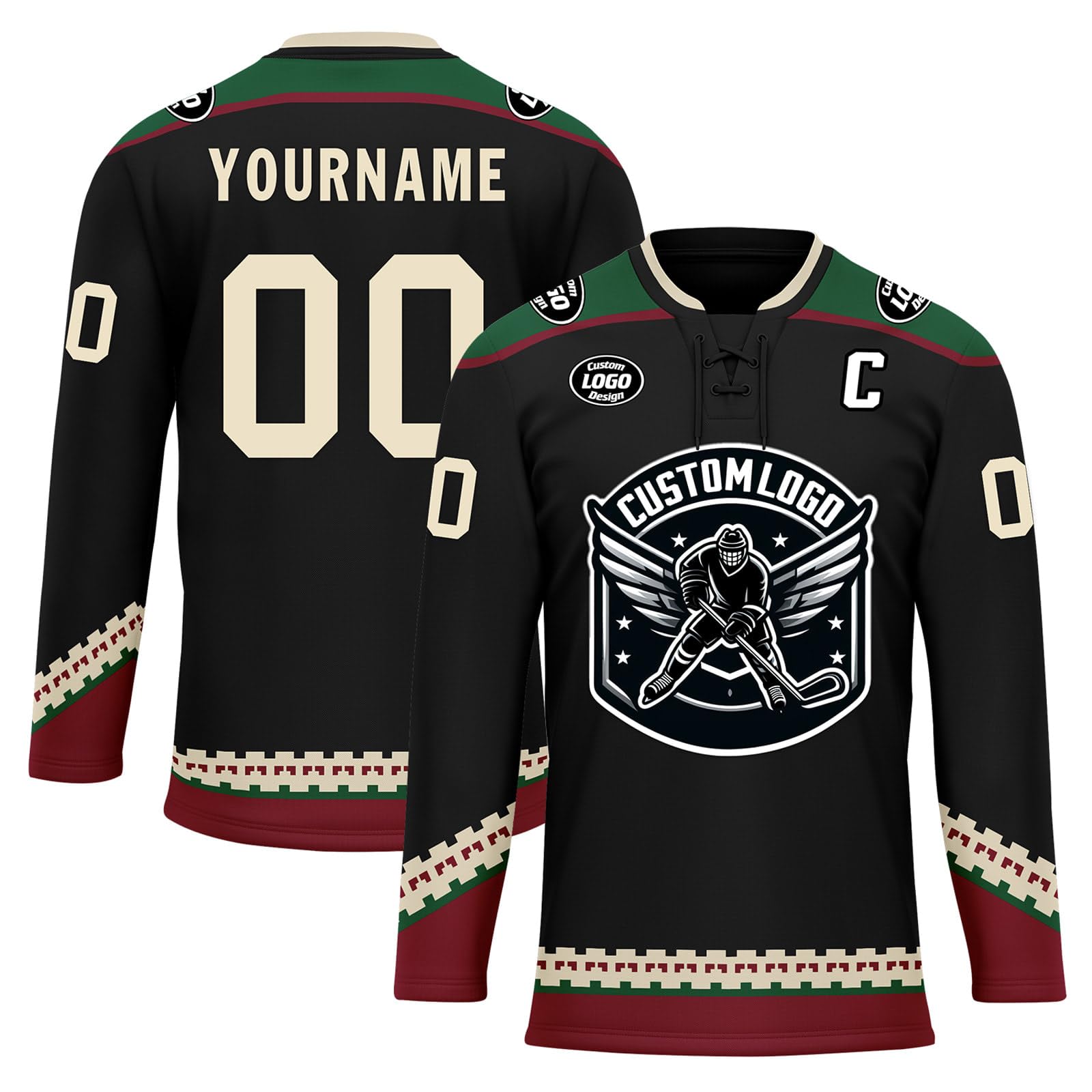 Onegam Custom Ice Hockey Jersey for Men Women Youth, Personalized Team Name Number Logo Practice Training Team Uniform
