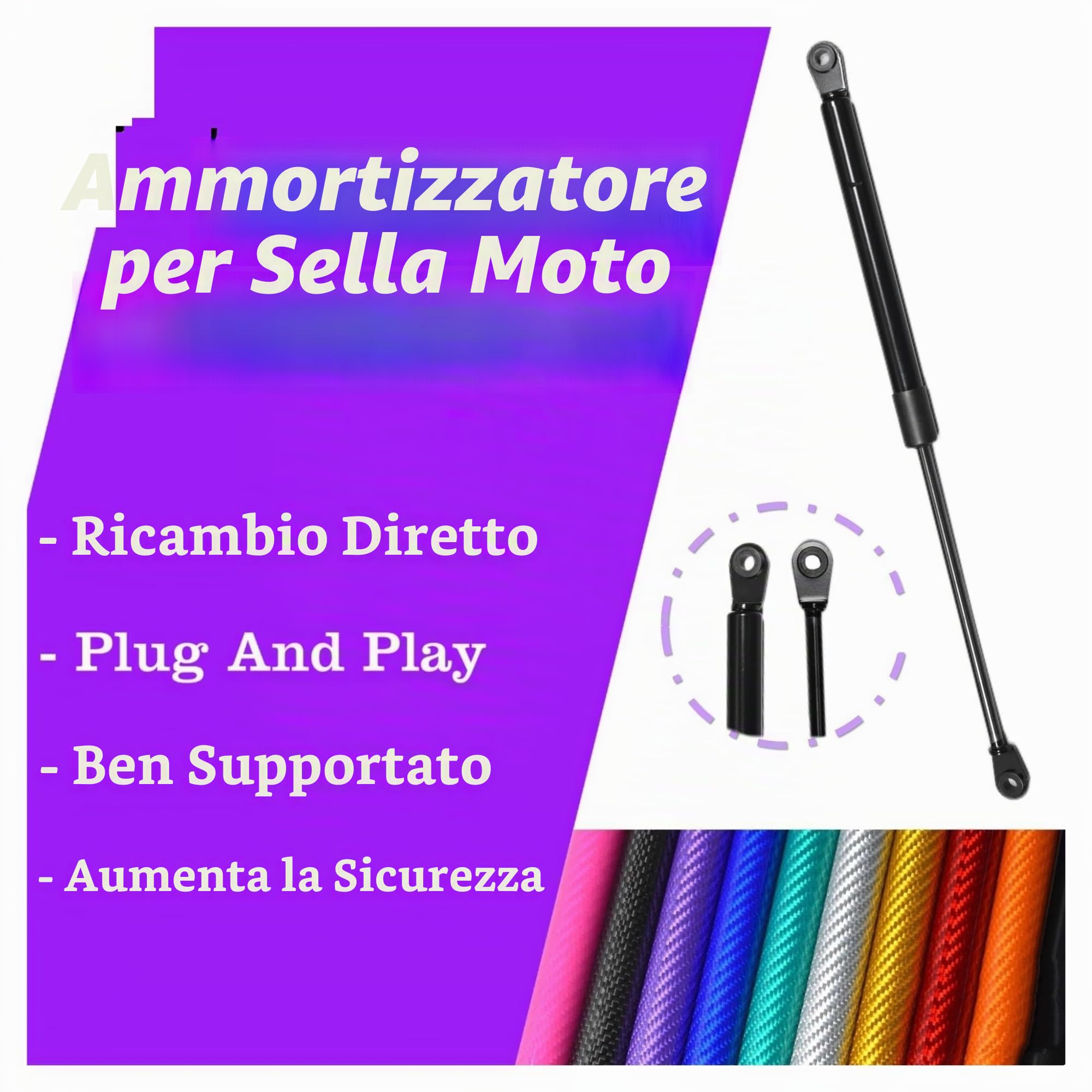 Molla A Gas Ammortizzatore Sedile Per Suzuki Per Burgman 650 AN650 2003-2013 Allegato Regolazione Dello Schienale Puntone Braccio Di Sollevamento Supporto Molla Molle A Gas Portellone(Normal black)