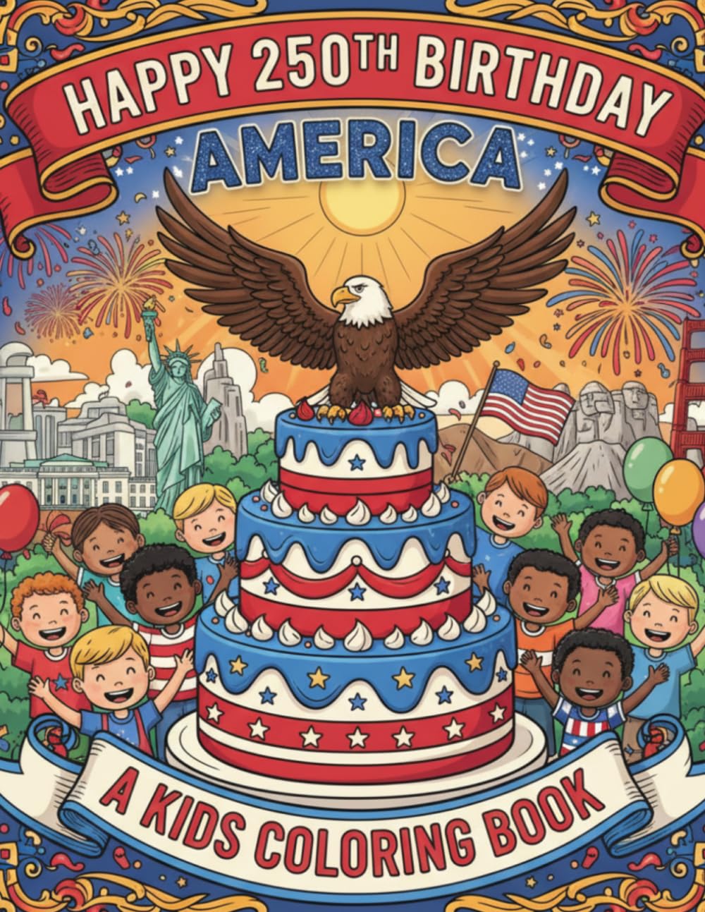 Happy 250th Birthday America: Patriotic Coloring Pages for Young Artists and Future Leaders