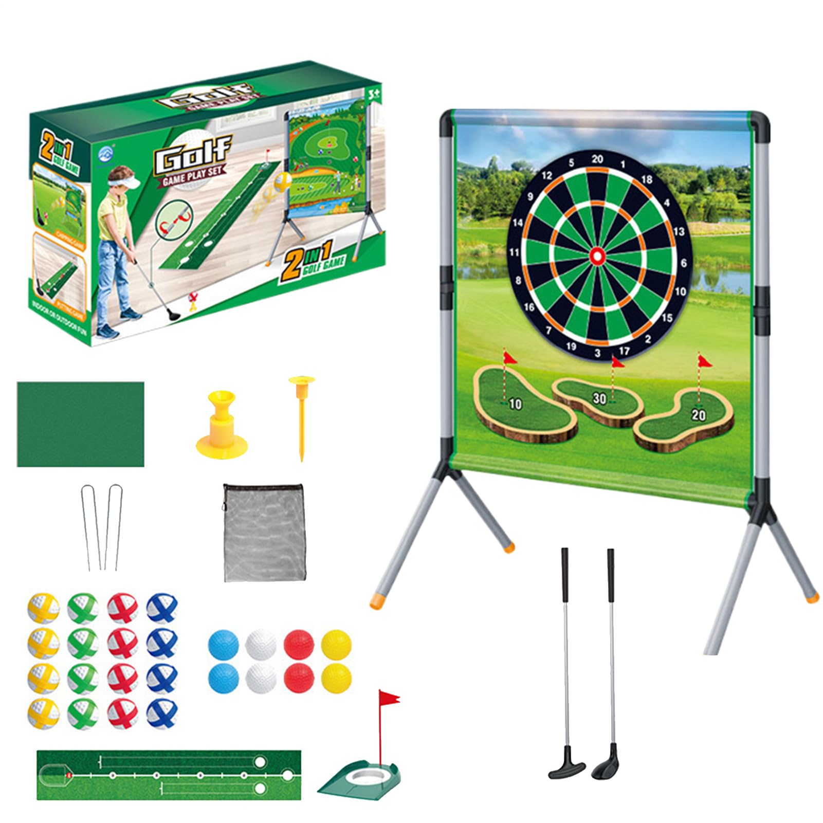 Juego De Golf para Jardín Golpeo con tee y Pelota