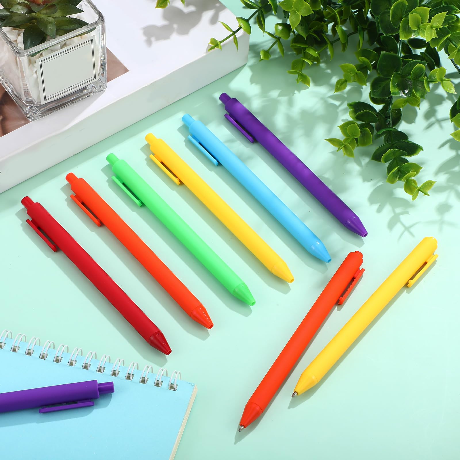 Nezyo 60 Pack Retractable Ballpoint Black Ink Pens Bulk Office Colored Ballpoint Cute Smooth Writing Aesthetic Pens for Daily Writing Notebook Office School(Bright Colors) - Image 2