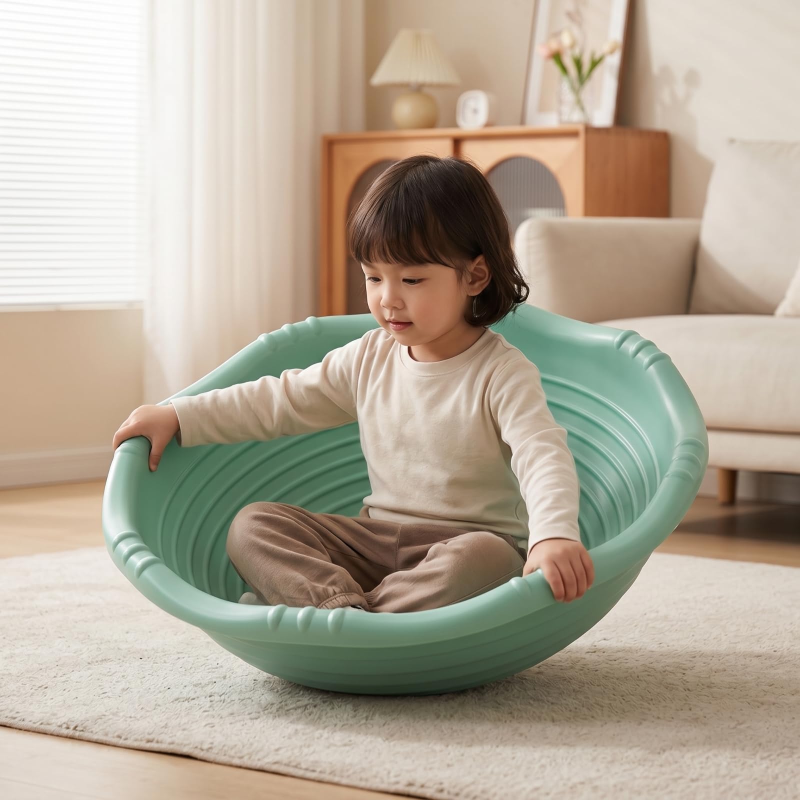 Gioco di Equilibrio a Forma di Conca Coordinazione Vasca Oscillante Stabile Bilanciatore Sensoriale per Bambini, Casa, Asilo, Palestra, Rosso