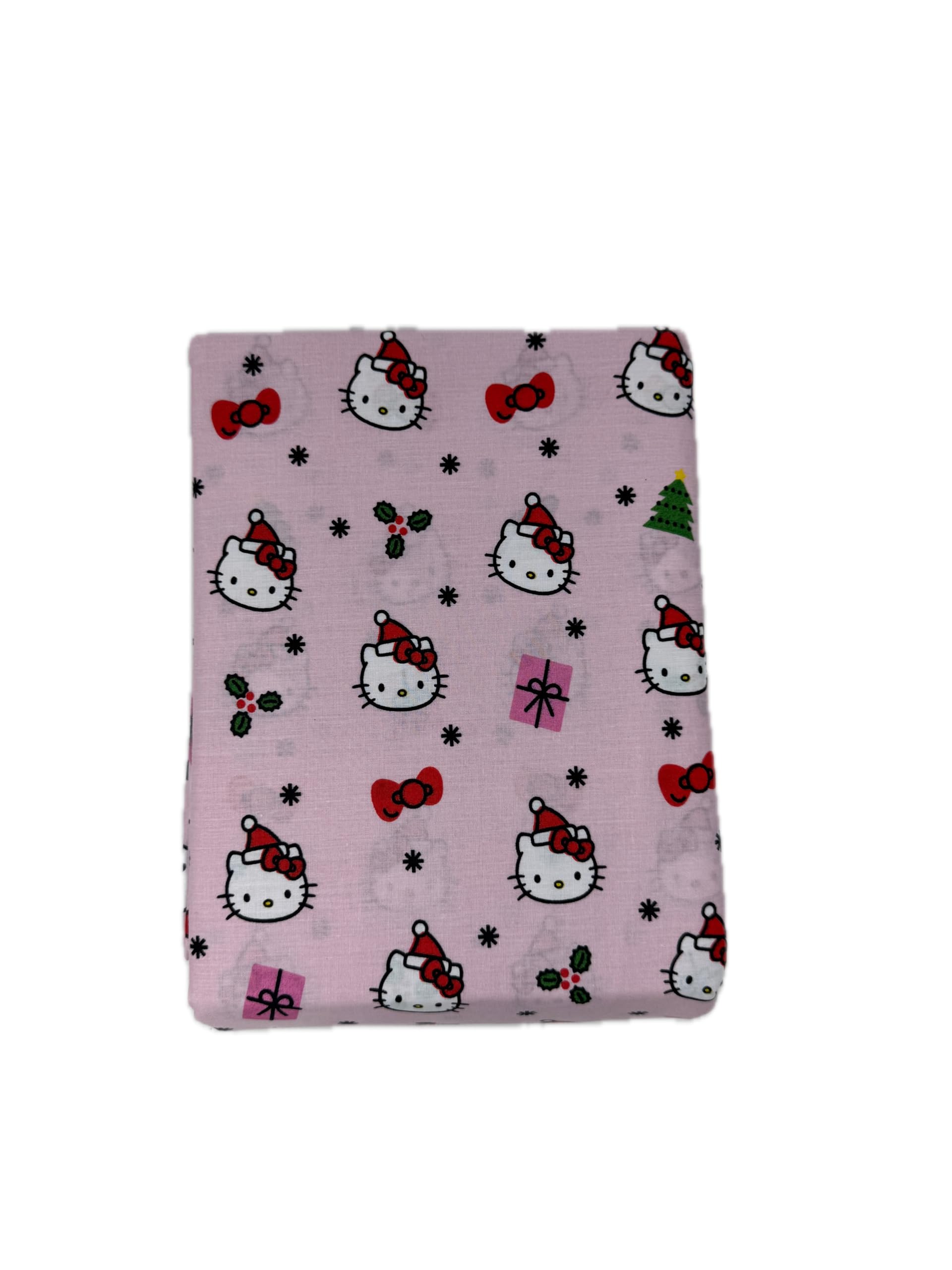 Jay Franco & Sons, Inc. Hello Kitty Christmas Cotton Sheet Set (Pink - Bows, Trees, Gifts, Queen)