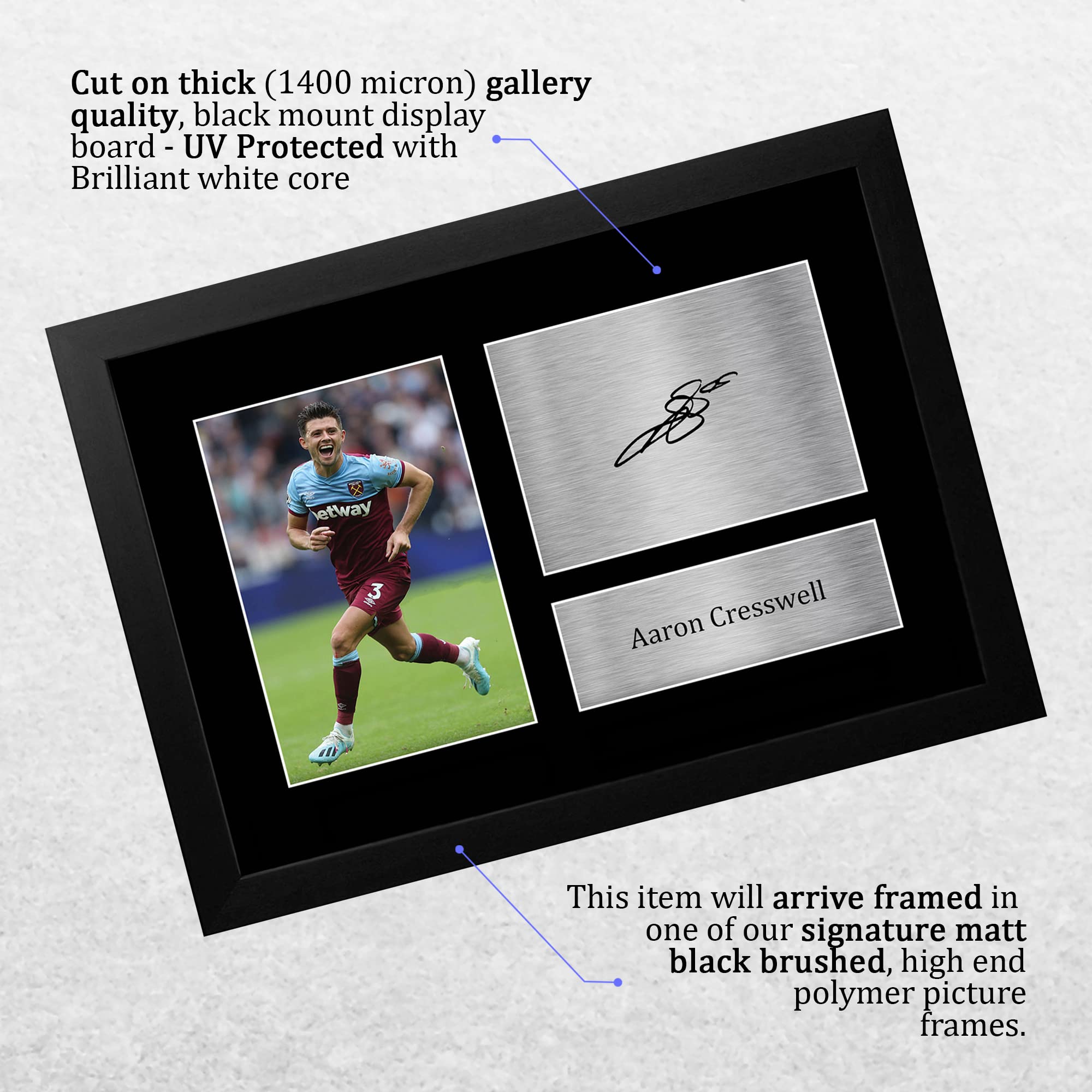 HWC Trading FR A4 Aaron Cresswell West Ham United Gifts Printed Signed Autograph Picture for Football Fans and Supporters - A4 Framed - Image 3