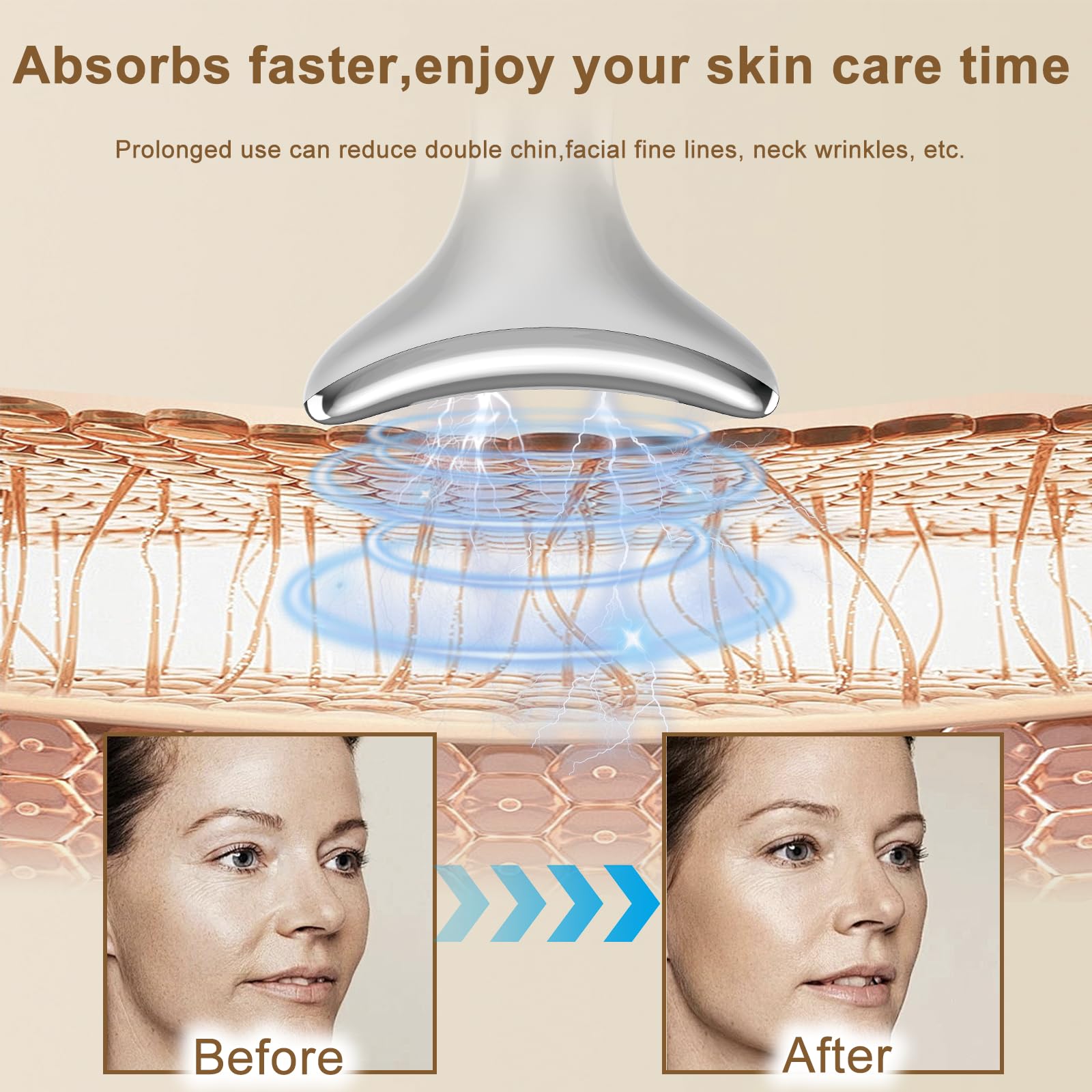 Dispositivo Anti Rughe Viso Dispositivo Massaggio Viso con Lifting Massaggio e LED Apparecchio di Bellezza Elettrico Doppia Mentone Rassodante e Lifting