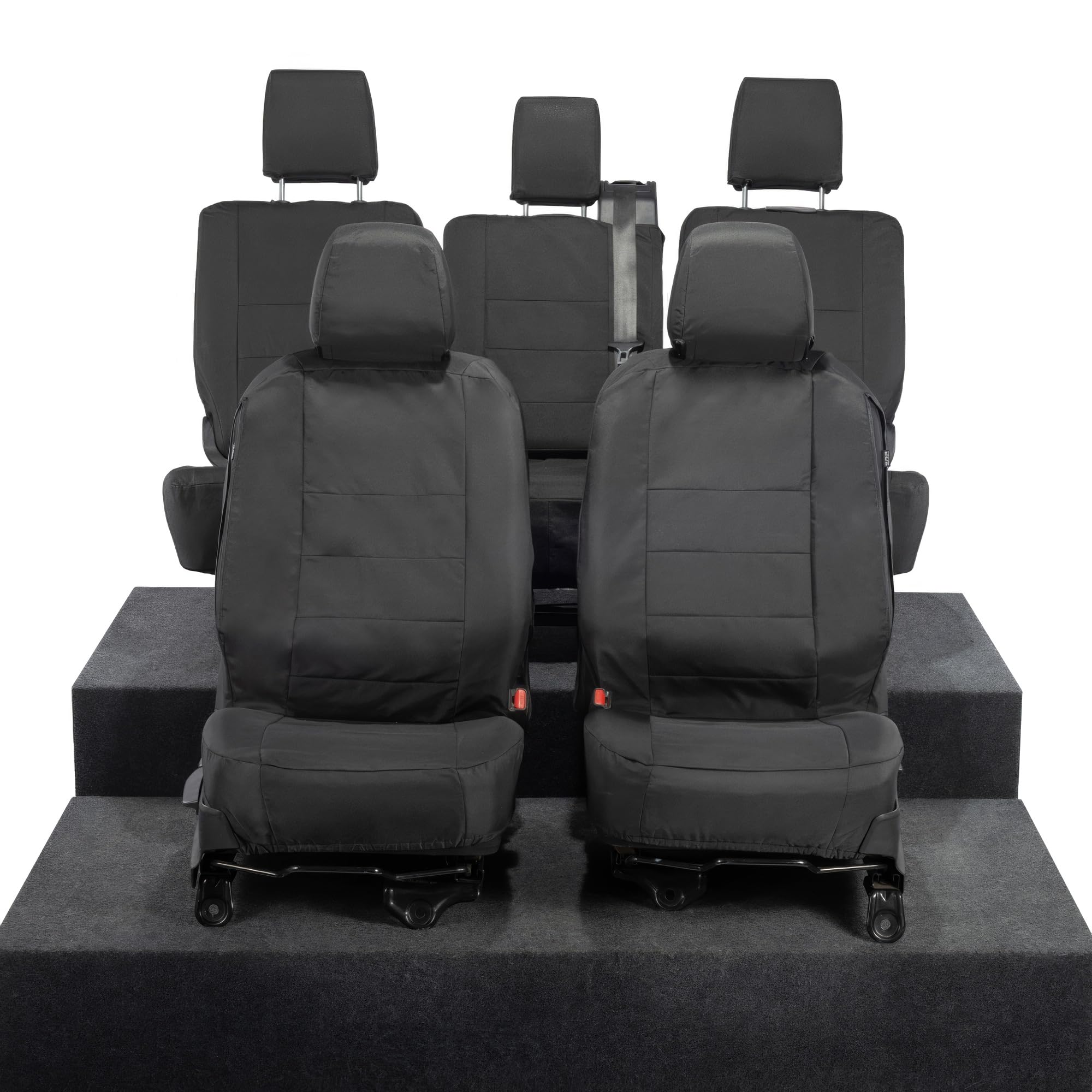 UK Custom Covers Fits Land Rover Discovery 4 (2009-2016) Front & Rear Seat Covers Tailored (Black) - SC107B-157B