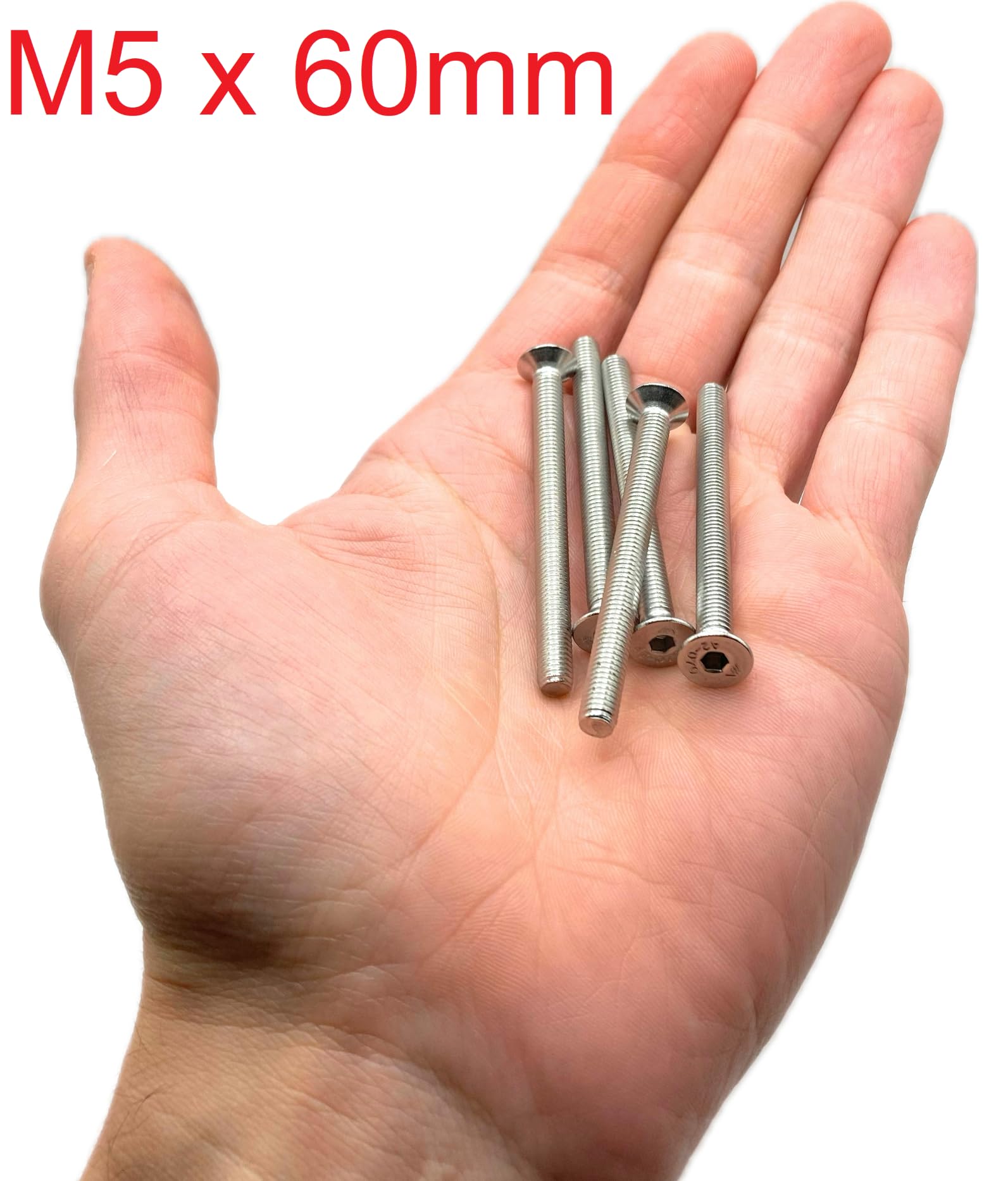 Screws Stainless Steel M5 x 60 mm Countersunk Head BTR Diameter 5 x 60 mm - Image 2