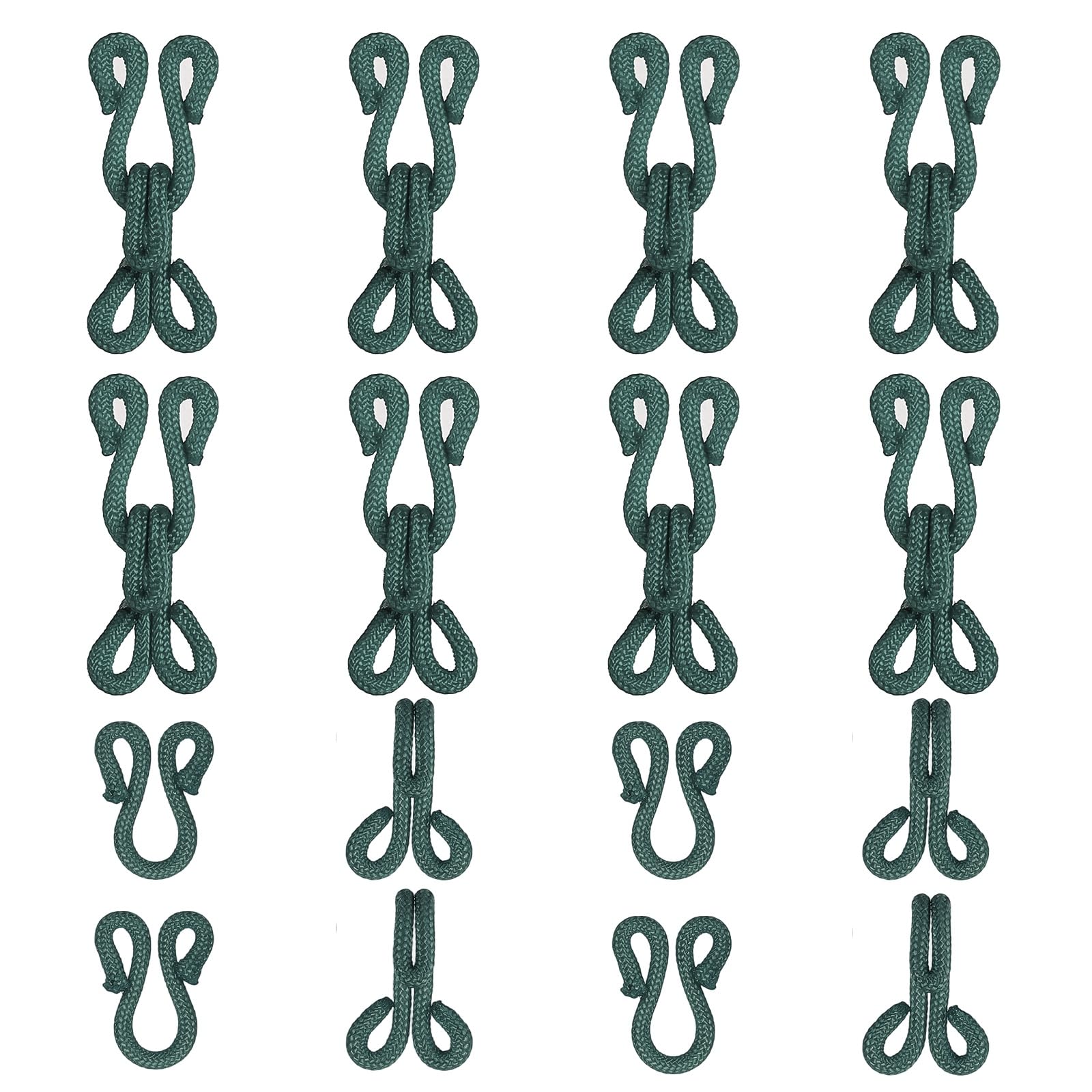YELARXI Sewing Hooks and Eyes, 37mm Covered Hook Eye Sewing Closure Fasteners Sew on Snaps Fit for Bra Clothing Replacement Trousers Skirt Clothing DIY Craft (10 Pack, Dark Green)