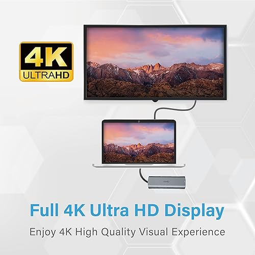 Miniatura 5 de Opro9 - Adaptador multipuerto USB C 10 en 1, estación de acoplamiento para laptop Dual 4K HDMI  1080P VGA, USB 3.0, PD 100W, Gigabit Ethernet,