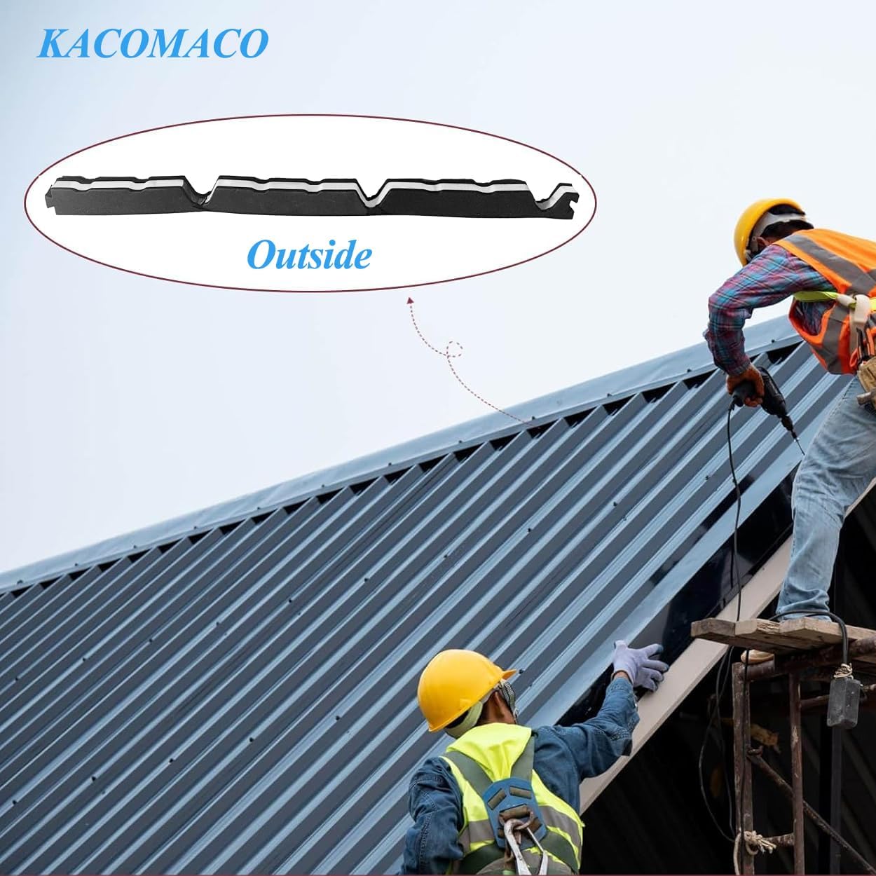 12" Foam Closure Strips with Self-Adhesive for Metal Corrugated Roofing Panels, Classic R Panels Roof Outside Weather Strips (8Pcs)