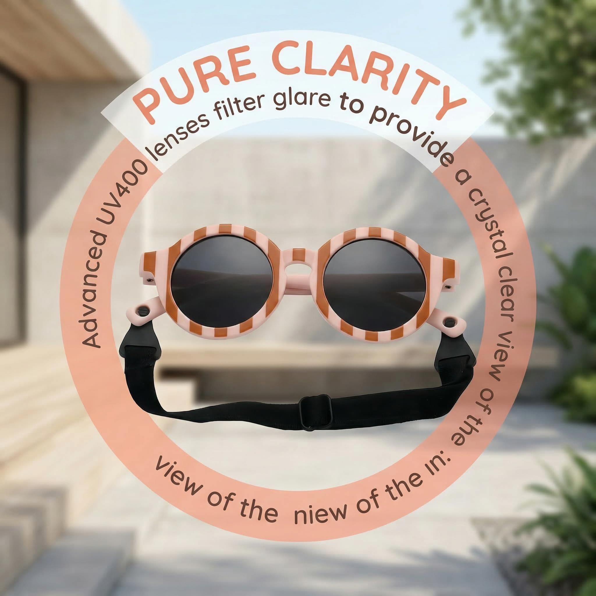 RUISOPE Gafas de Sol Bebe Polarizadas con Correa Ajustable - Protección UV400 Gafas Sol Bebe 0-36 Meses, Recién Nacido y Niños Pequeños, Irrompibles y Seguras — view 8