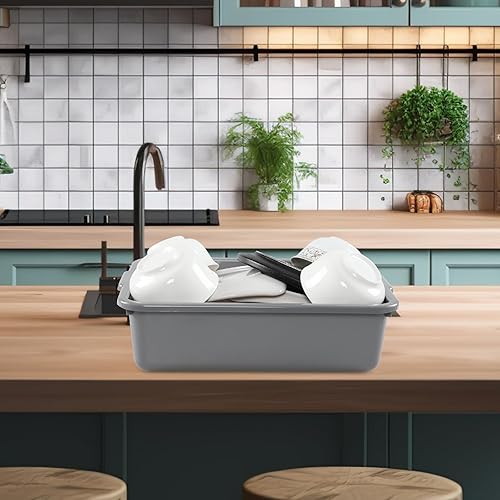 Miniatura 5 de Caja de autobús comercial de 8 L, paquete de 5 unidades, pequeña bañera de autobús de lavado, color gris