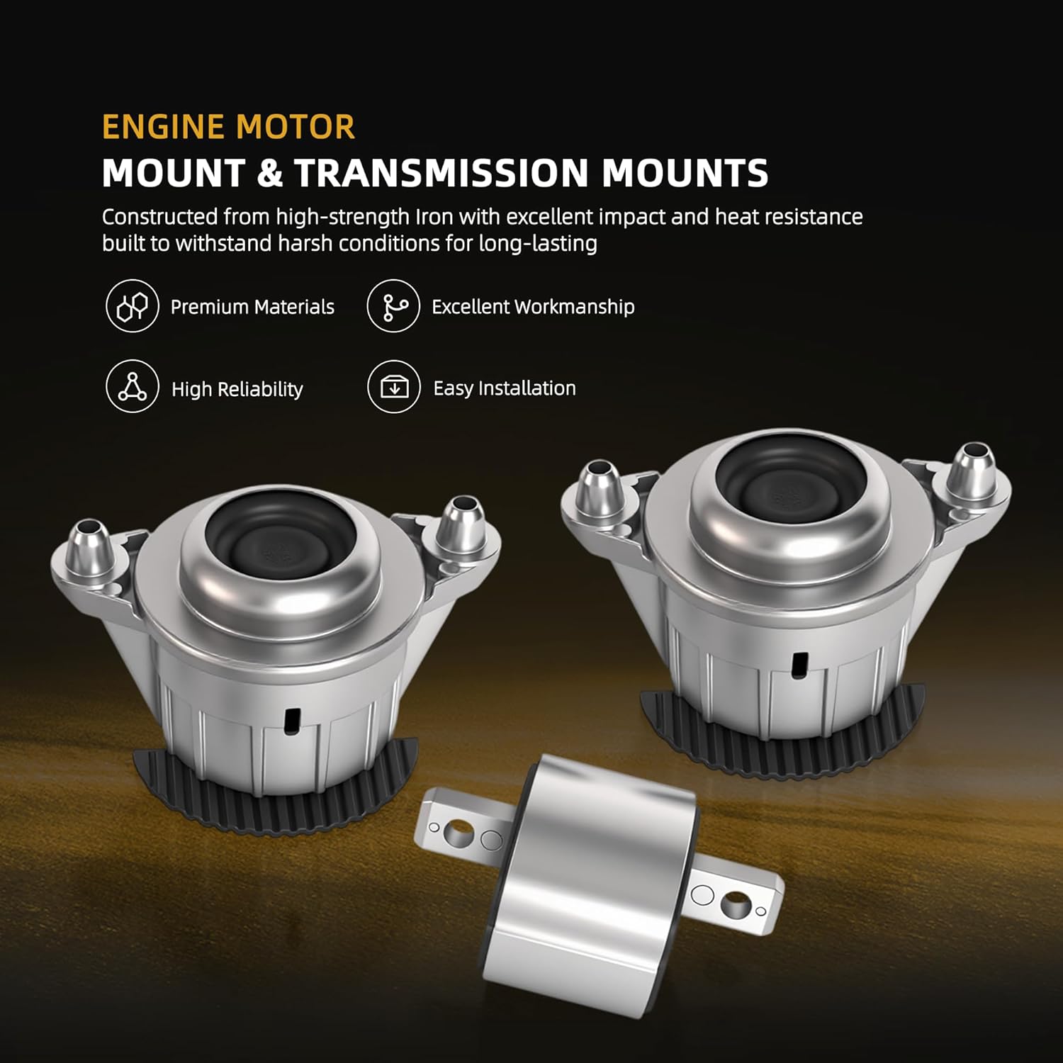 Engine Motor Mount Transmission Bracket Kits, for Mercedes-Benz C230 2008-2009, C250 2010-2012, C300 2008-2011, C350 2008-2015, E350 2010-2016, E400 2014-2017, #OE 2042400917 2122400418