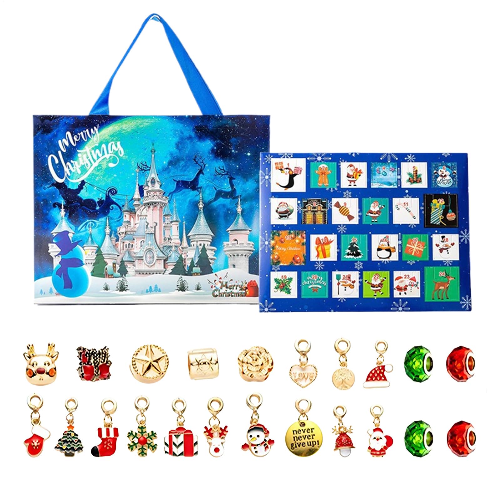 Kit de manualidades de joyería con abalorios para pulseras de Navidad 8