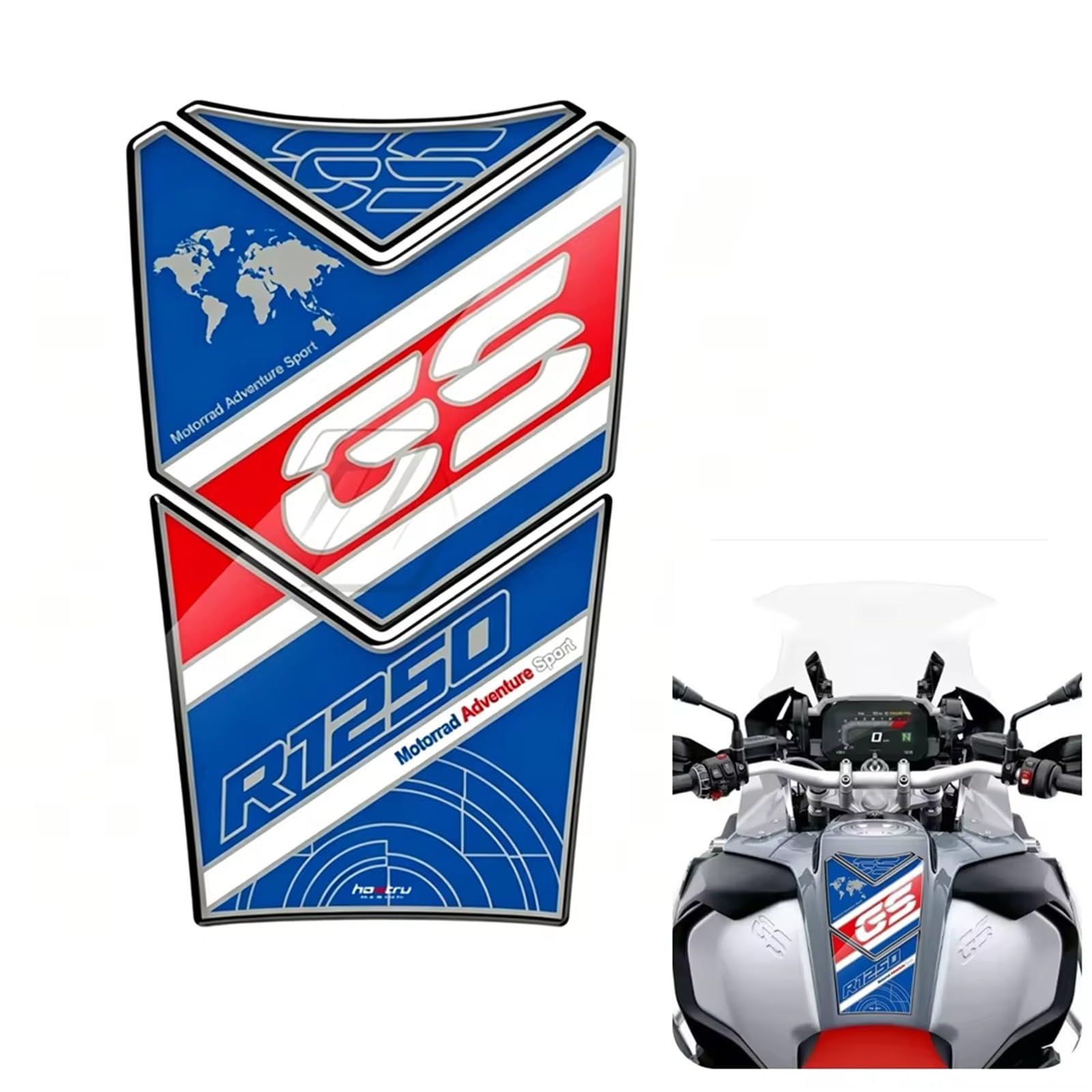 Dla BMW R 1250 GS ADV R1250GS Adventure 19-20 Naklejki Na Zbiornik Paliwa Motocykla 3D Naklejka Zbiornik Protector(B)