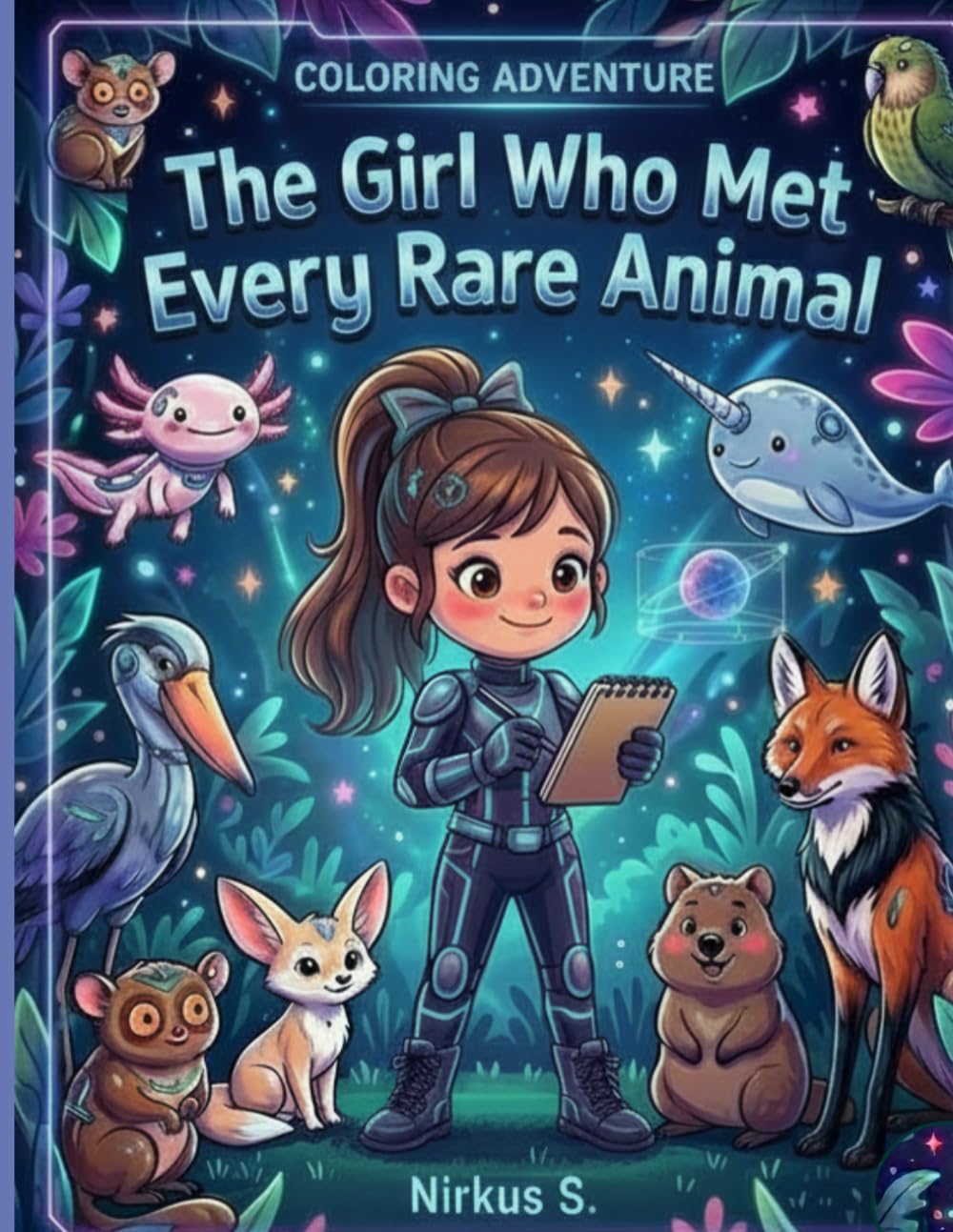 The Girl Who Met Every Rare Animal: Fun Animal Coloring Pages for Little Ones