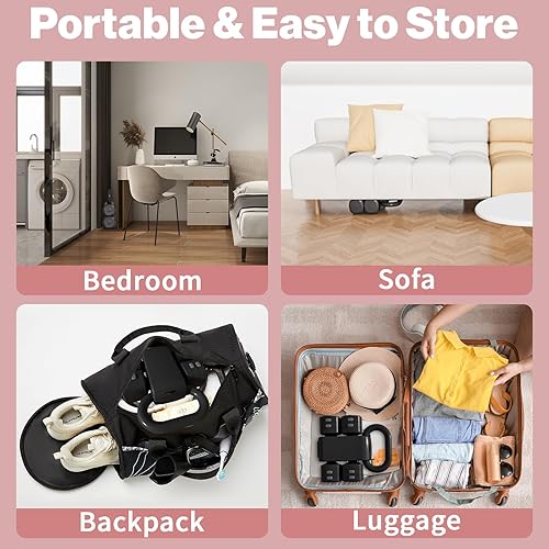 Miniatura 9 de Juego de pesas rusas ajustables, juegos de pesas rusas 4 en 1 (5.5 libras, 7.7 libras, 9.9 libras, 12.1 libras) para mujeres, juego de 2 mancuernas