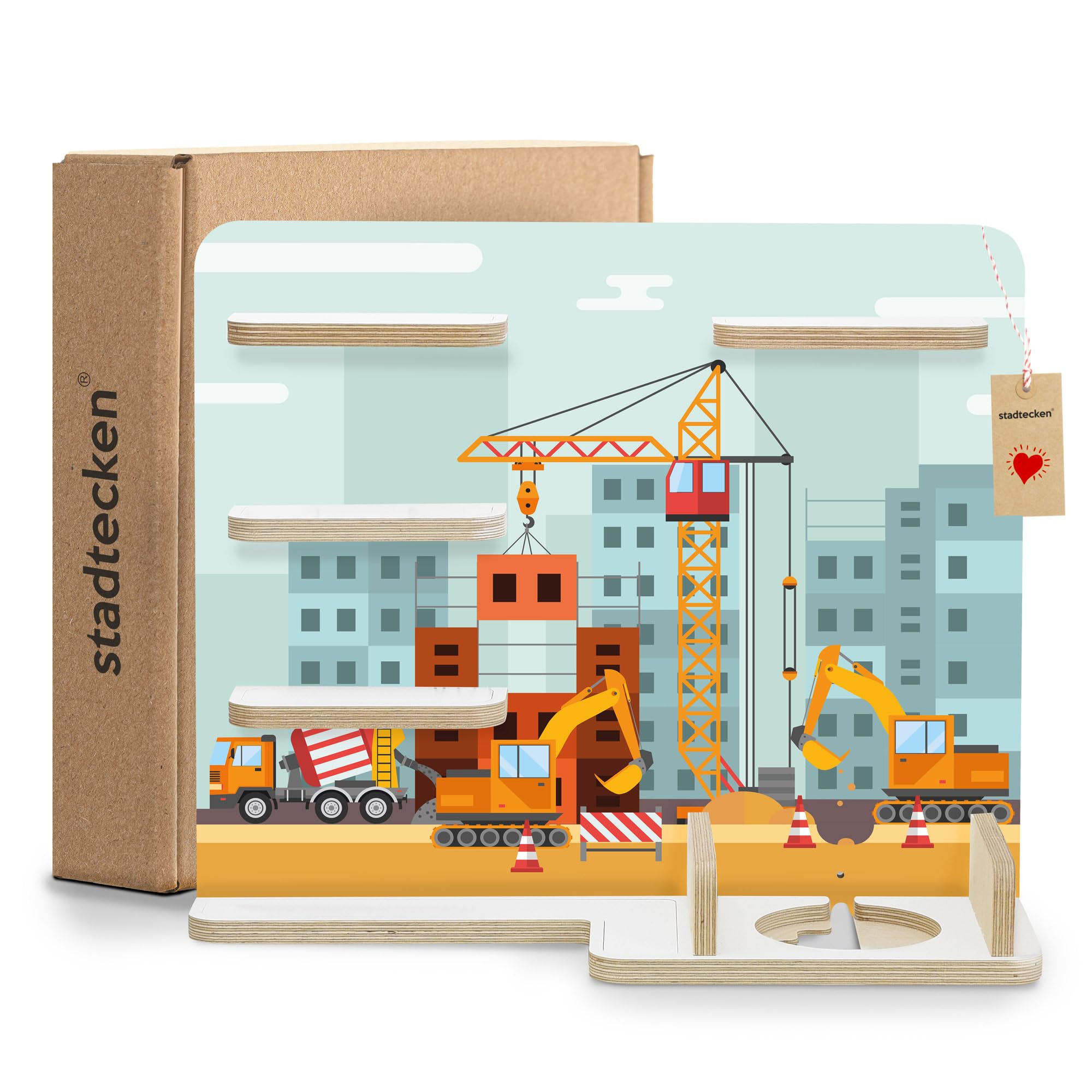 stadtecken Estantería infantil para caja de música, diseño de obra pequeño, adecuado para la caja Toniebox y aprox. 32 tonos, regalo I idea de regalo I jugar, coleccionar, colocar o colgar