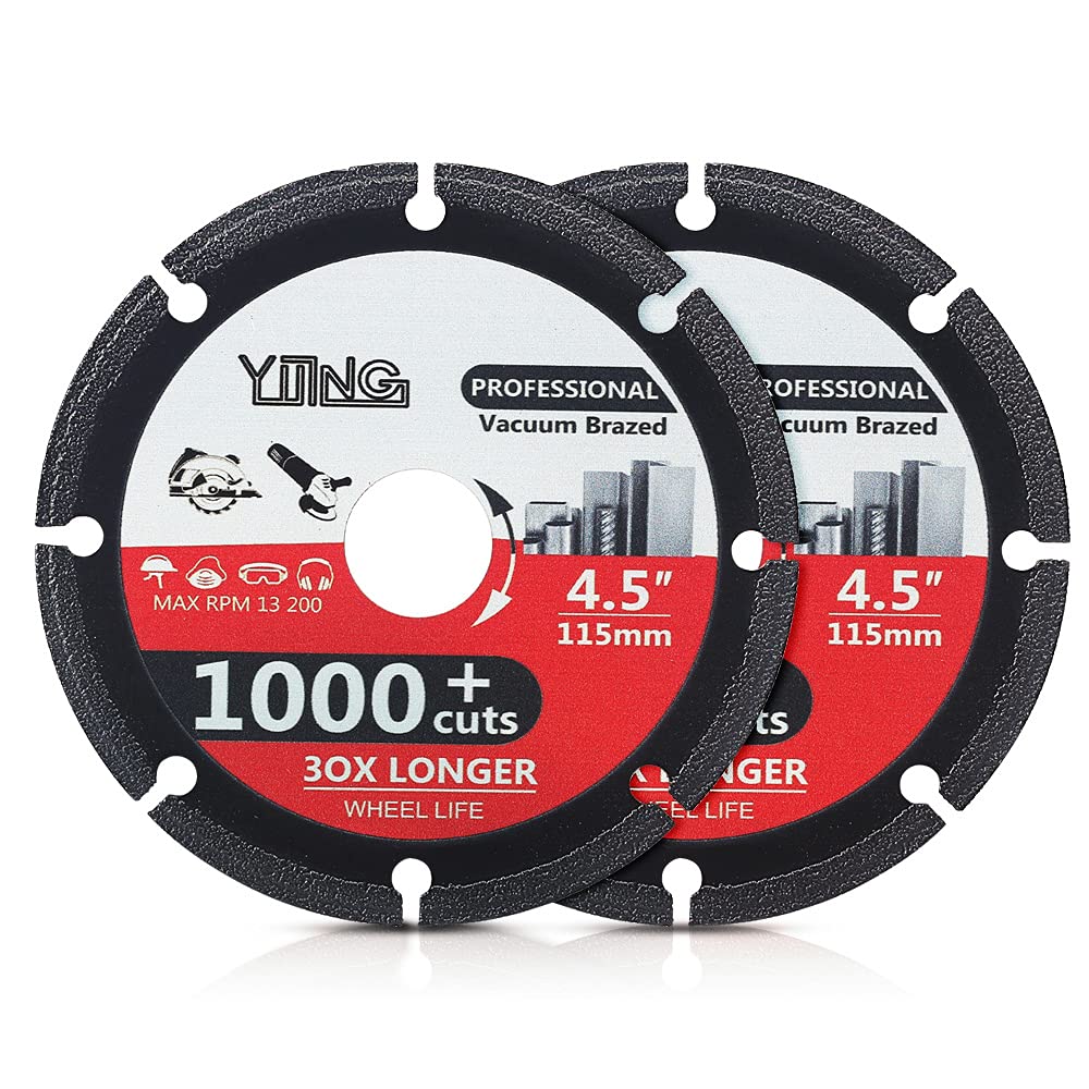 YIJING 2 Pcs/Lot 4.5" Diamond Cutting Wheel for Granite Cutting Off Wheel fo Rebar Angle Steel Iron