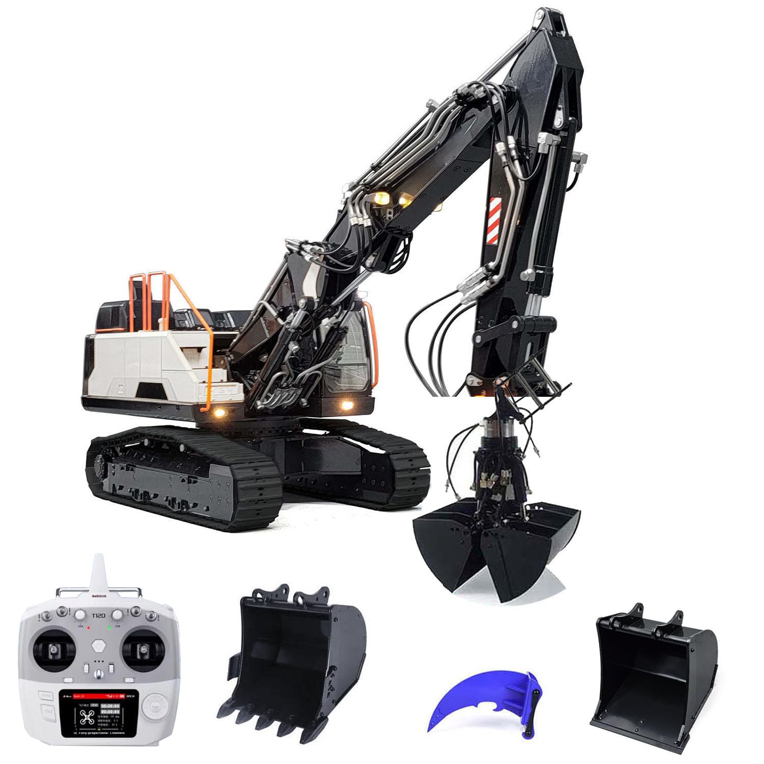 Amazon.com: wheelfun MTM 1/14 RC Hydraulic Tracked Excavator for