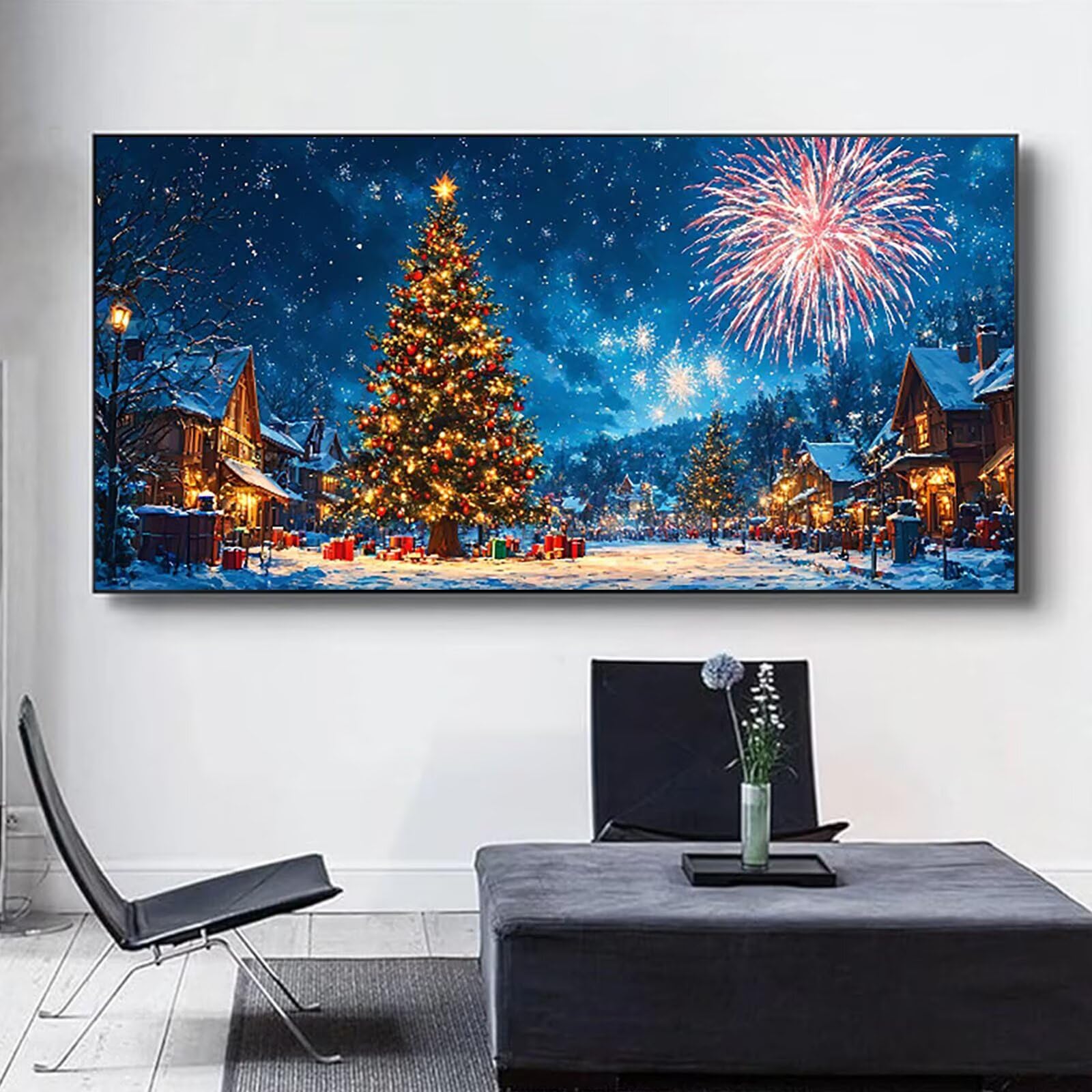 Malen nach Zahlen Kinder Festival, Malen Nach Zahlen Erwachsene, Geschenke für Mädchen Junge Bastelset, Malen nach Zahlen Winter | Malen nach Zahlen Ohne Rahmen, (60x120cm) Bastelset Erwachsene 3-5