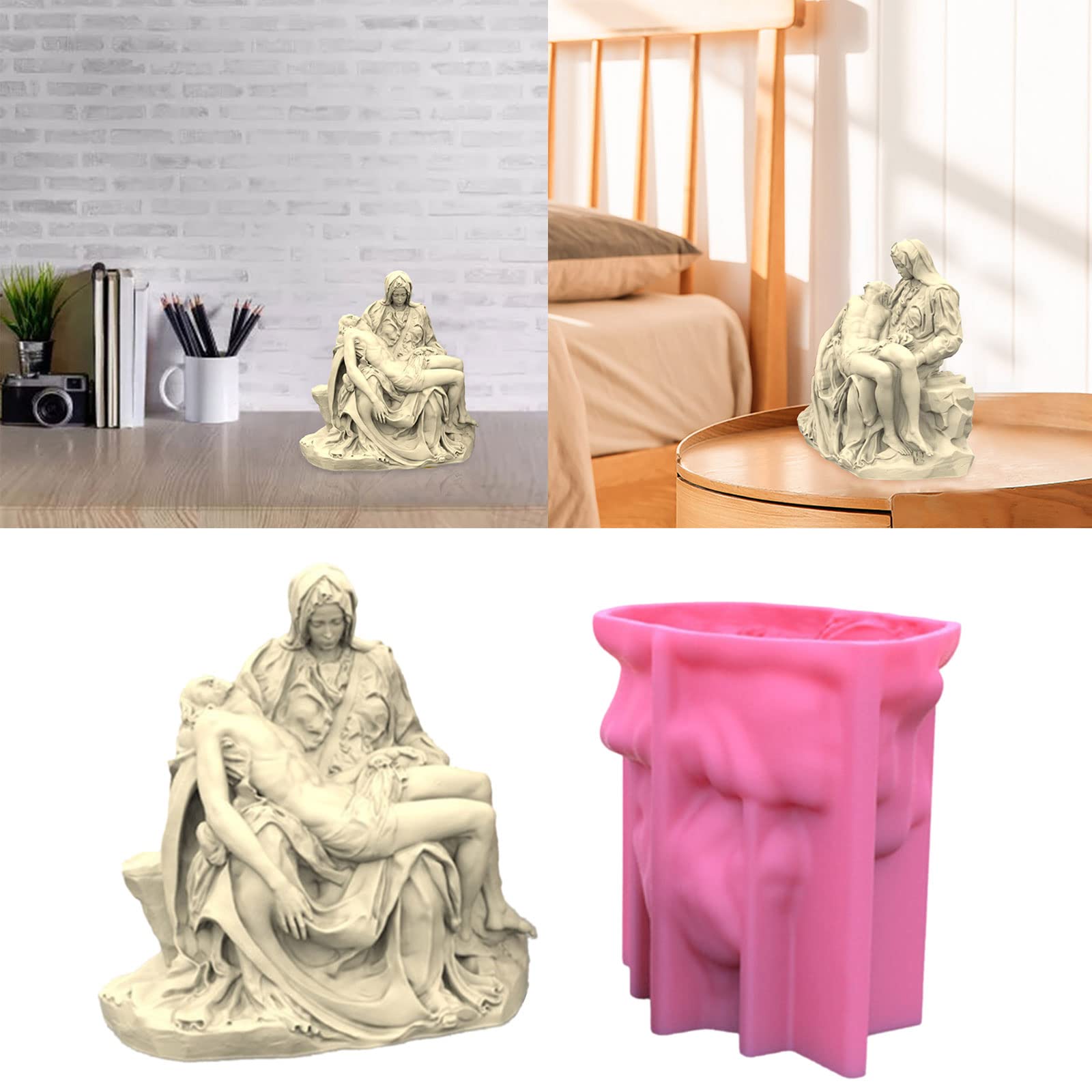 Pieta, stampo in silicone a forma di statua greca romana, gesso per sapone e decorazioni per la casa
