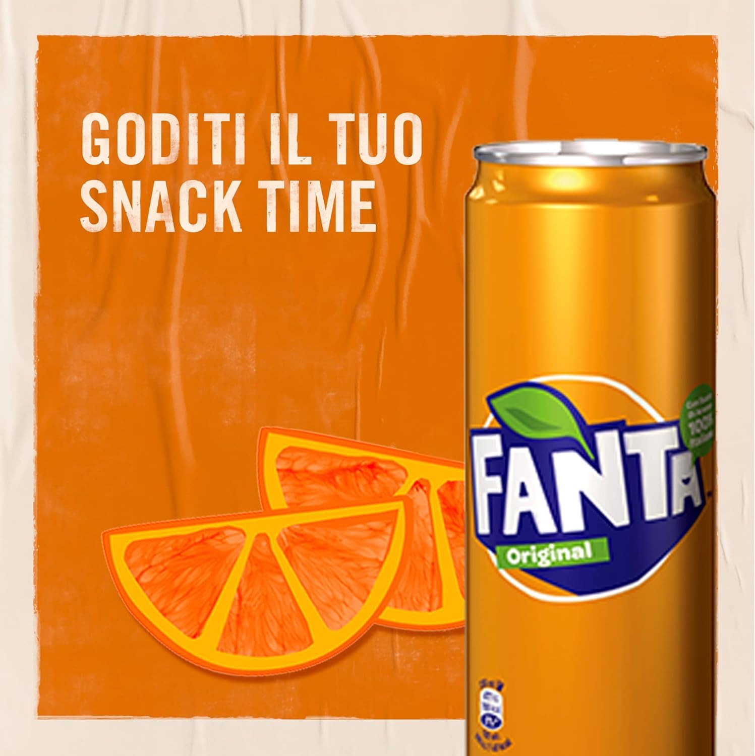 Italian Gourmet Fanta Original Taste Orange bevanda analcolica 72 x 330ml | Con succo d'arancia, ohne Konservierungsstoffe, lattine riciclabili, Gesamtnettogewicht 23,76 L + Kostenlos Polpa 400g