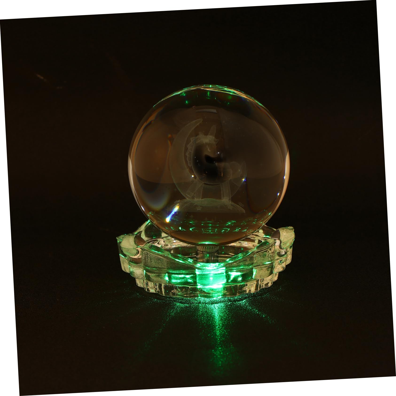 COHEALI 1pc Unicorn Crystal Ball Lamp Glowing Home Decor with Removable Base Delicate Night Light for Bedroom Living Beautiful Household Ornament Present Choice