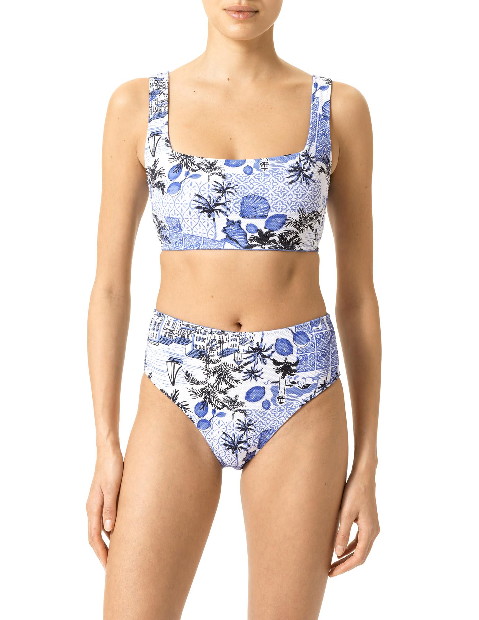 HUE Women's Swim Mix and Match Tops and Bottoms Reversible Textured Swimwear Sold Separately