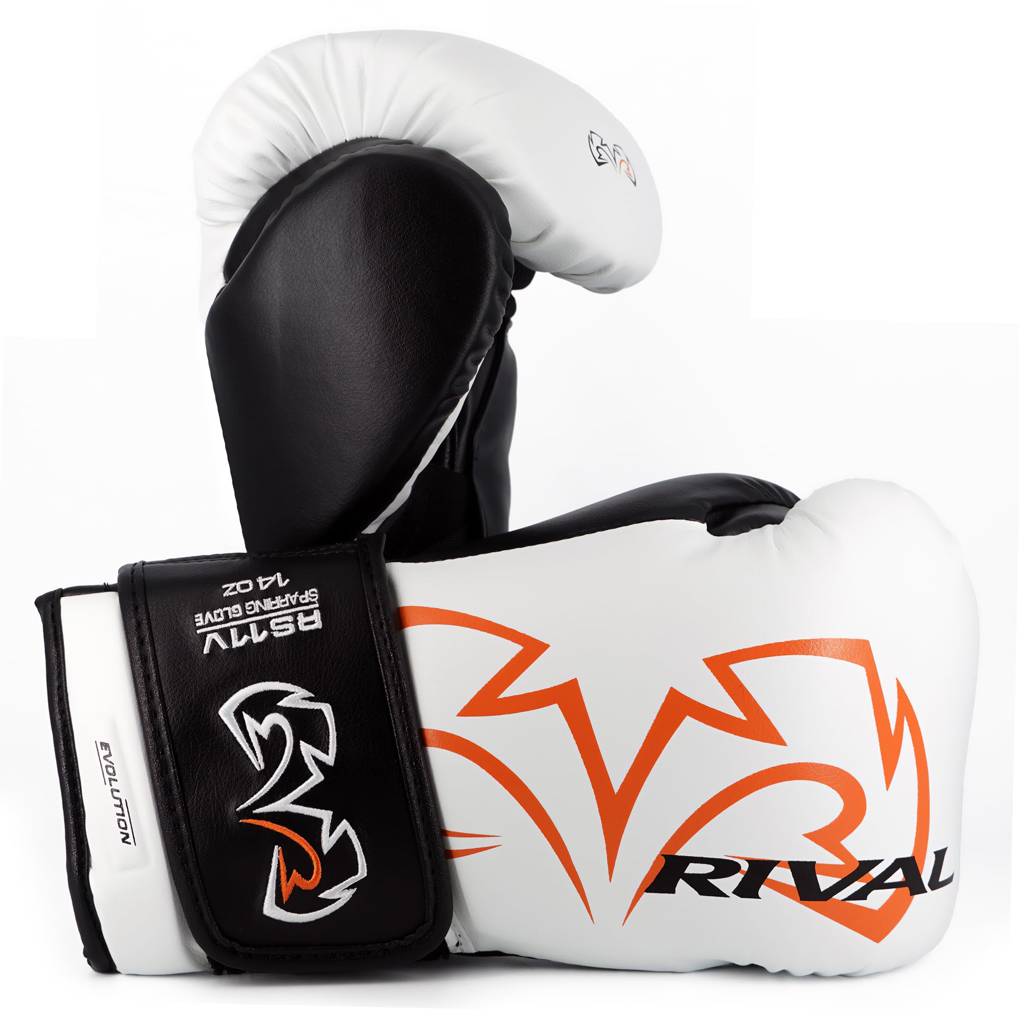 RIVAL Boxing RS11V Evolution Sparring Gloves, Extra-Thick 2” Padding, V-Strap Wrist Lock 2 System, Large Hand Compartment, and 15 Degree Angle Cuff