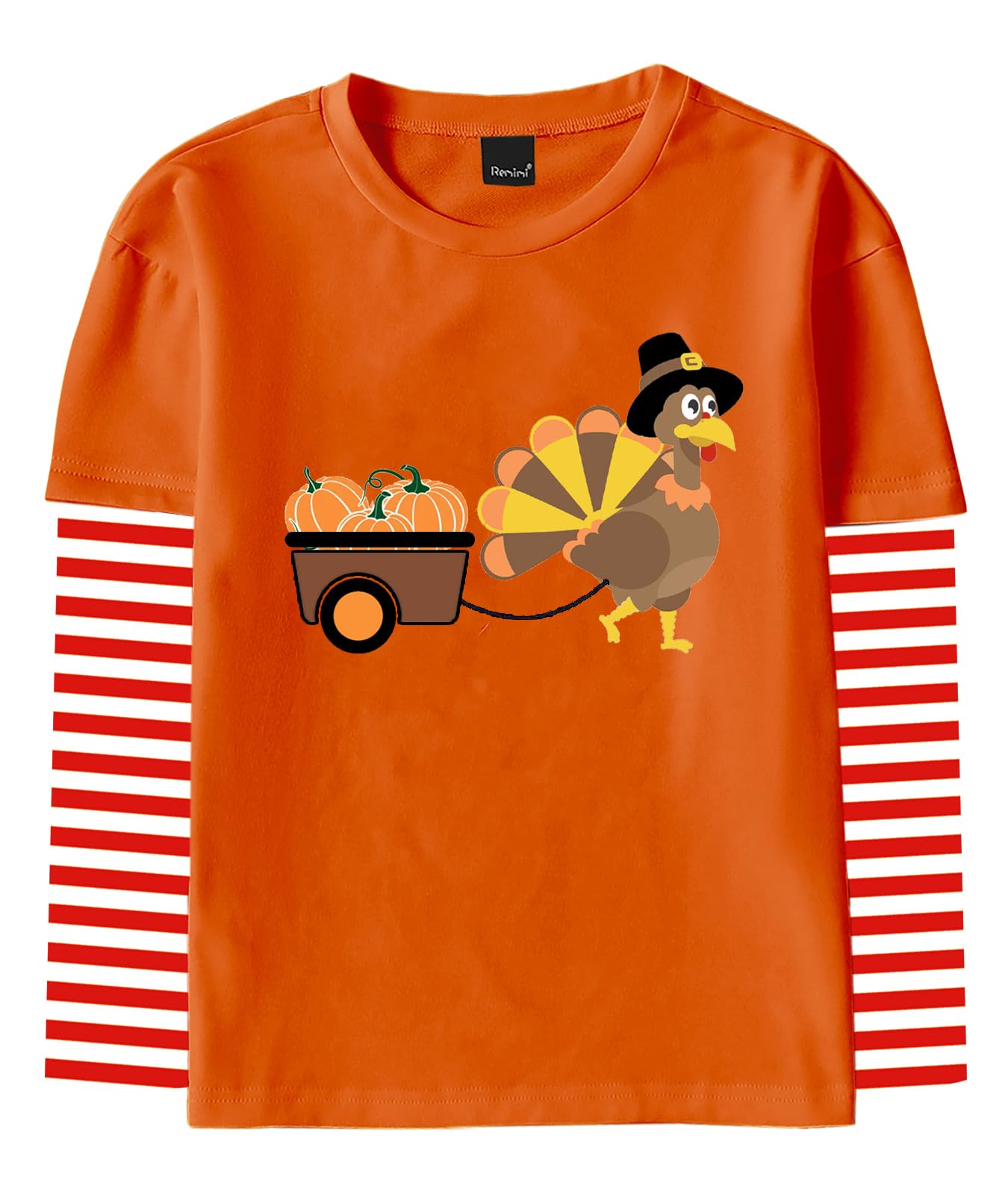 Remimi Unisex Kids Halloween Long Sleeve Shirt Holiday Stripe Shirts 2-12 Years