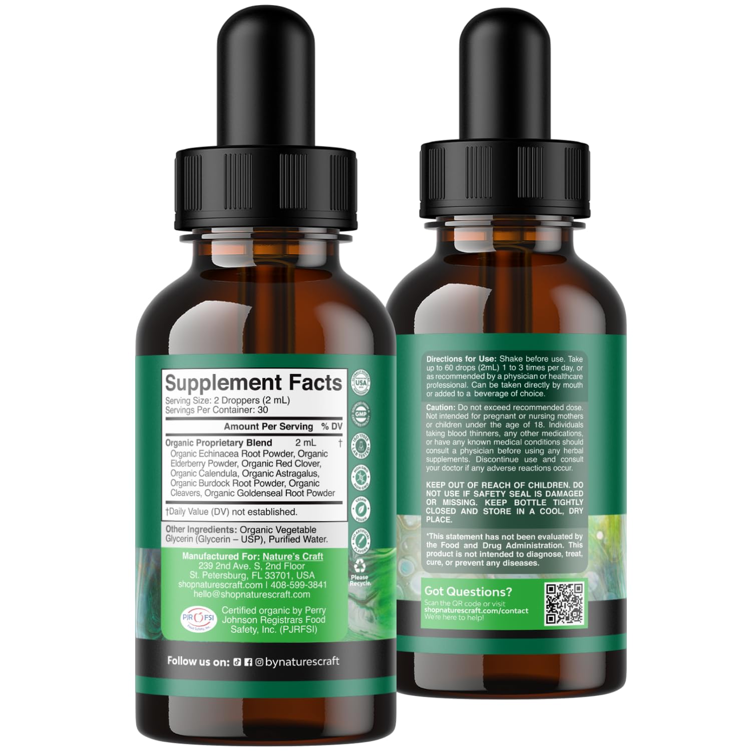 Organic Lymphatic Drainage Drops - Organic Cleavers & Echinacea - 2 Fl Oz — Amazon image 8