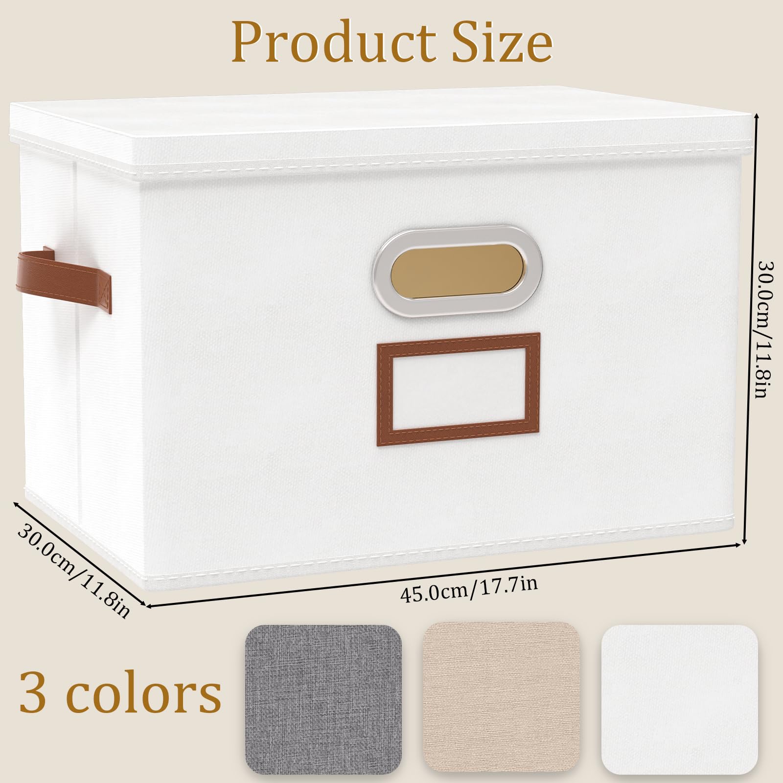 OUTBROS Lot de 3 Boîte de Rangement en Tissu, 40 x 30 x 20 cm, Caisse