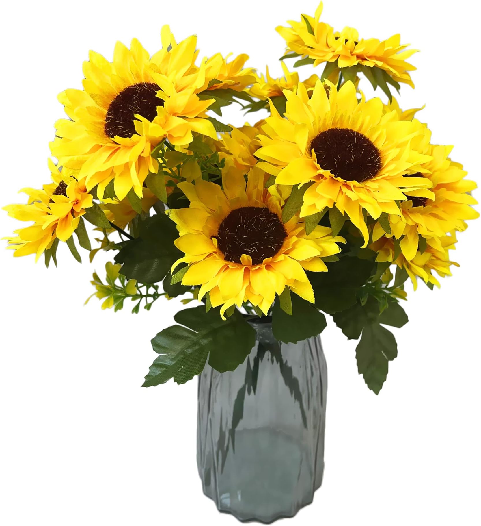 20 PCS Fake Silk Sunflowers Artificial Flower with Stems