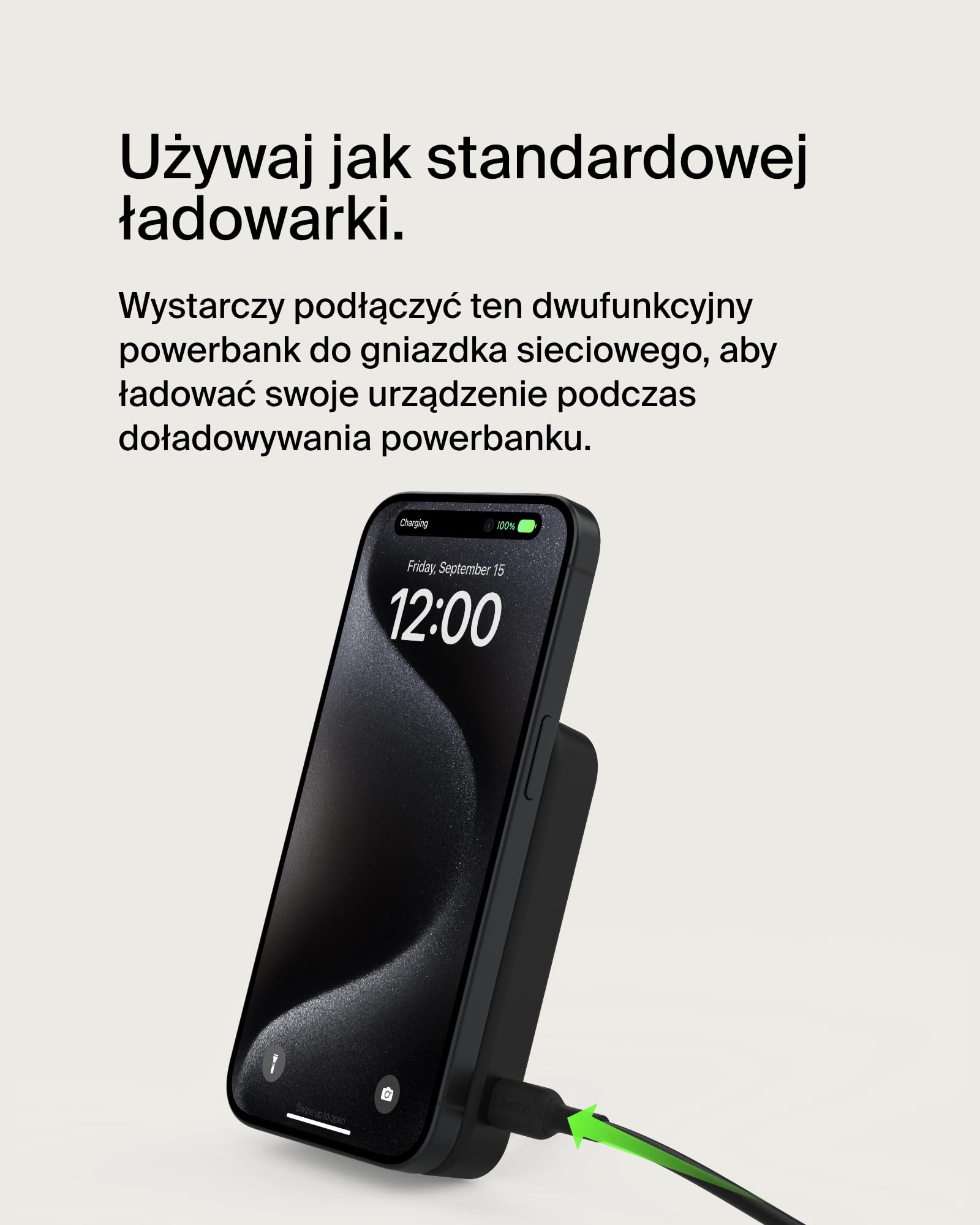 Belkin Bezprzewodowy powerbank BoostCharge Pro 8000 mAh z Qi2, ładowarka zgodna z MagSafe + rozkładana podstawka – do telefonów iPhone 16, 16 Plus, 16 Pro, 16 Pro Max, iPhone 15 i innych – czarny, 8K