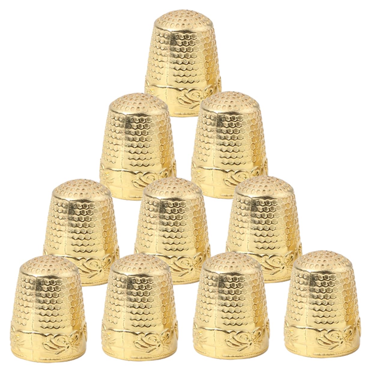 Housoutil 10pcs Sewing Thimbles Hand Quilting Thimble Finger Protectors Durable Professional Embroidery Sewing Set