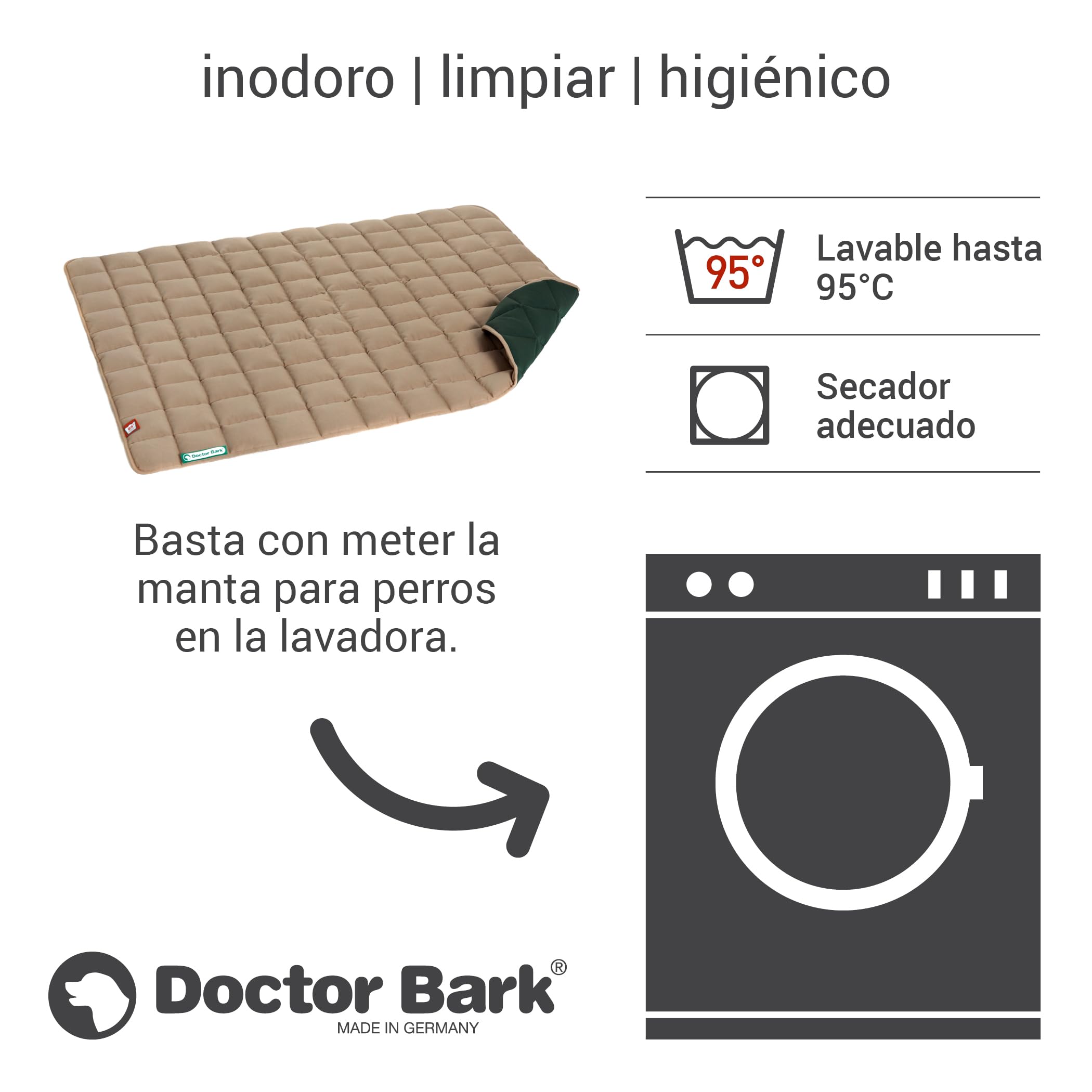 Doctor Bark Manta para Perros - Suave e hipoalergénica, Resistente a los arañazos y Duradera, Lavable a 95°C - Disponible en Diferentes tamaños y Colores(XL, Caramel/Verde)