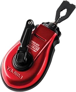 TAJIMA Chalk-Rite COMPACT CR701SFR Extra Bold 1.0mm Snap-Line Chalk Box - Durable Aluminum, Smooth Winding